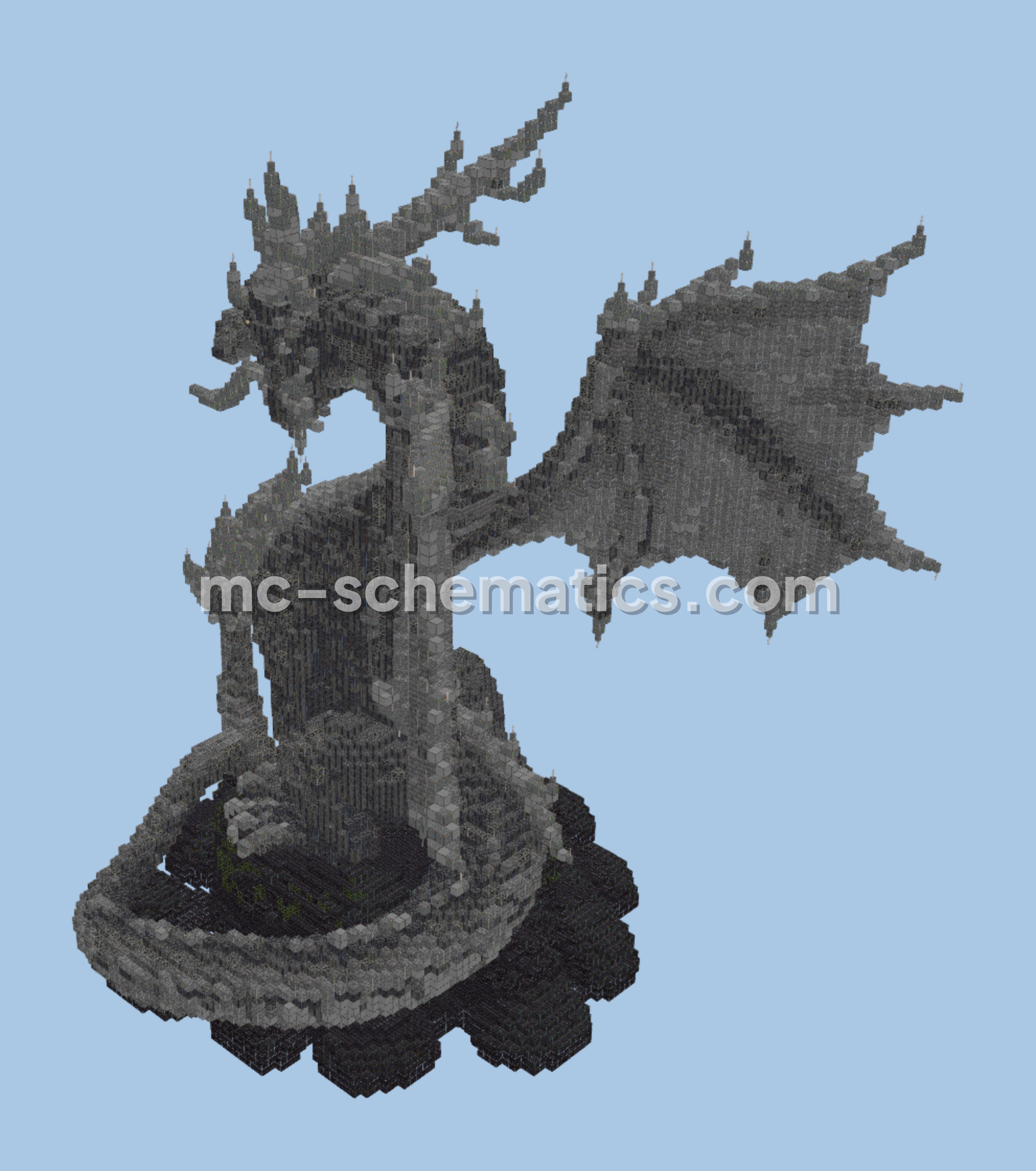 Grey Dragon Statue Minecraft schematic