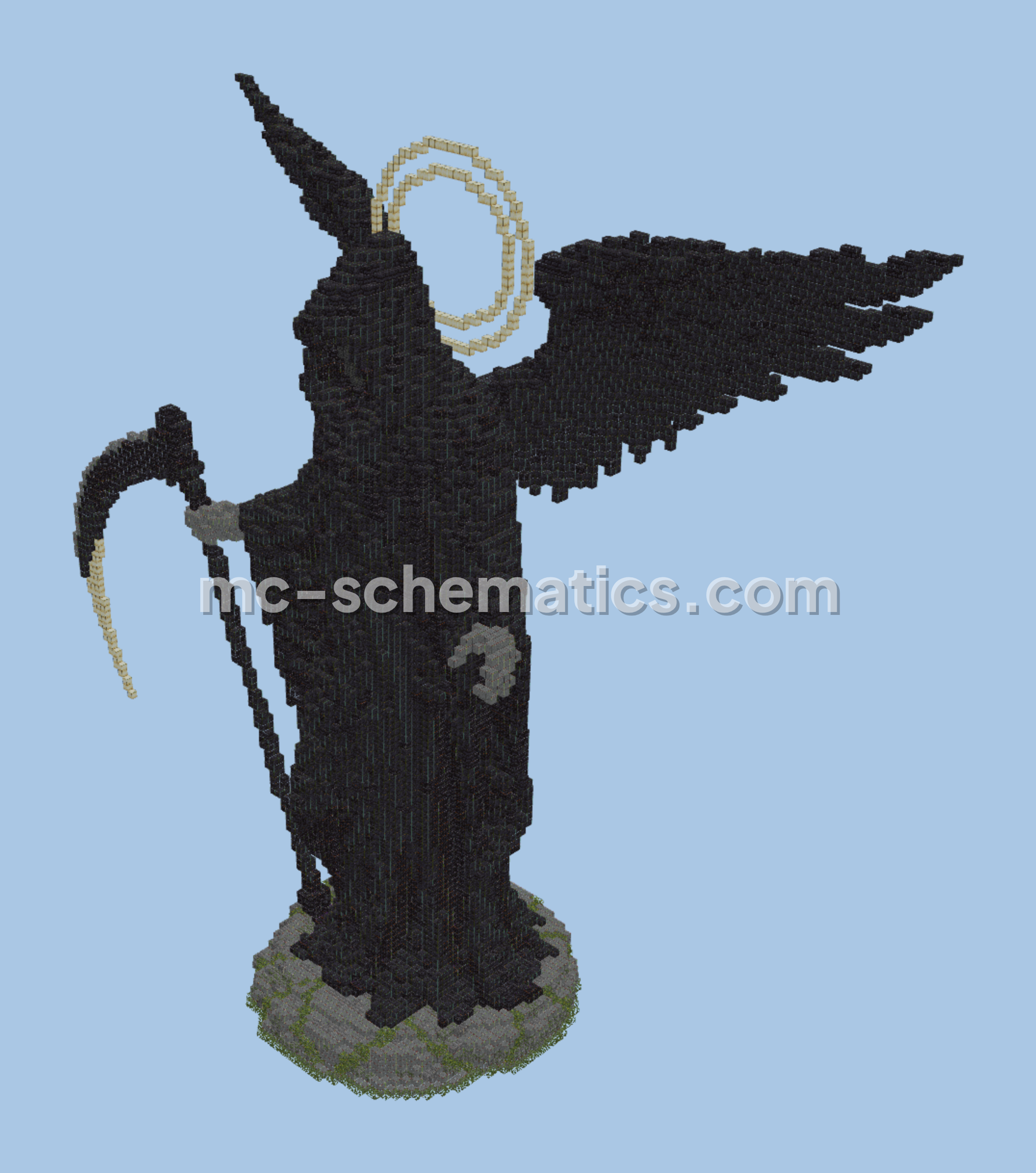 Grim Reaper Statue Large Scale Minecraft schematic preview