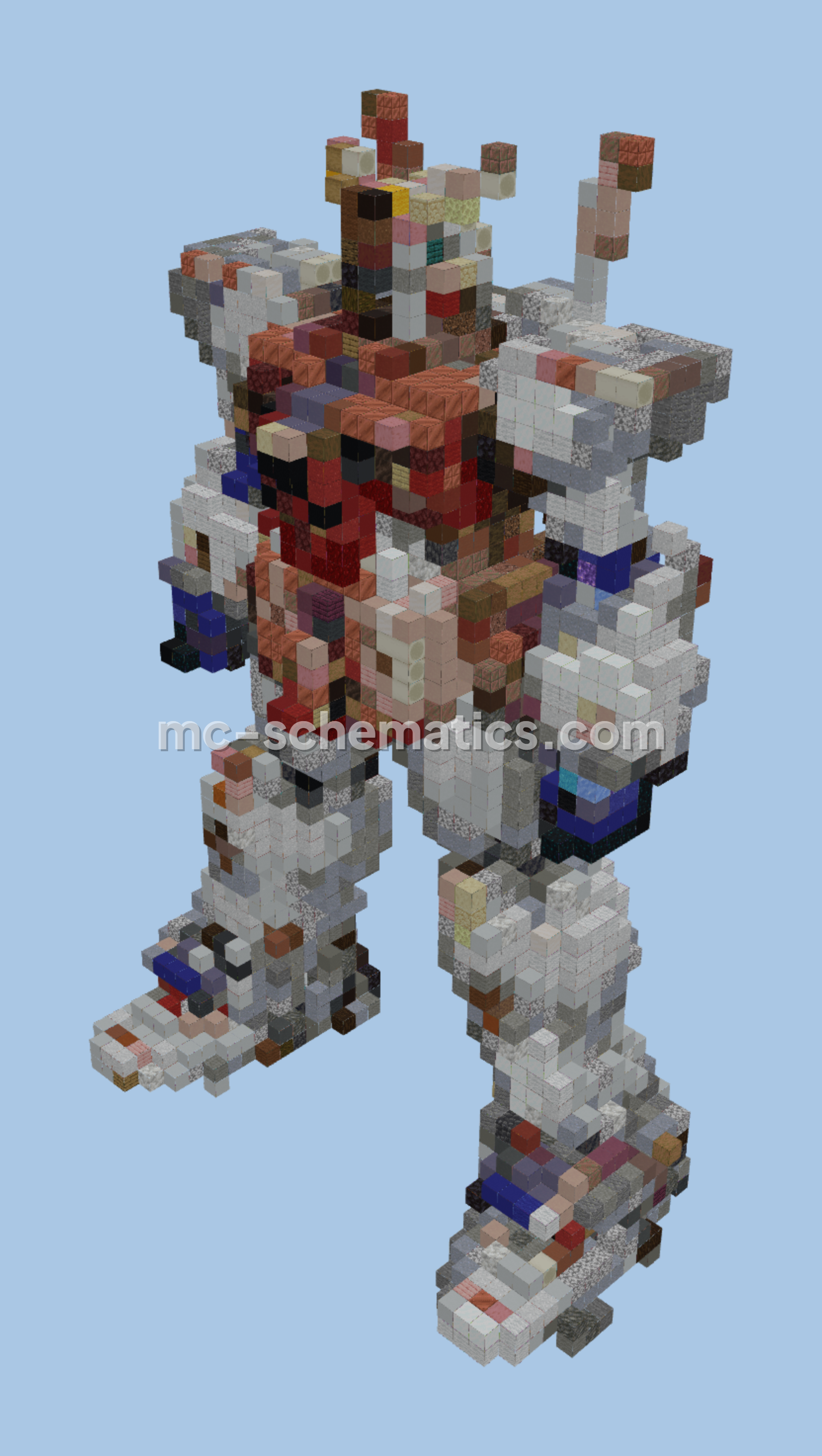 Gundam Robot Replica Minecraft schematic preview