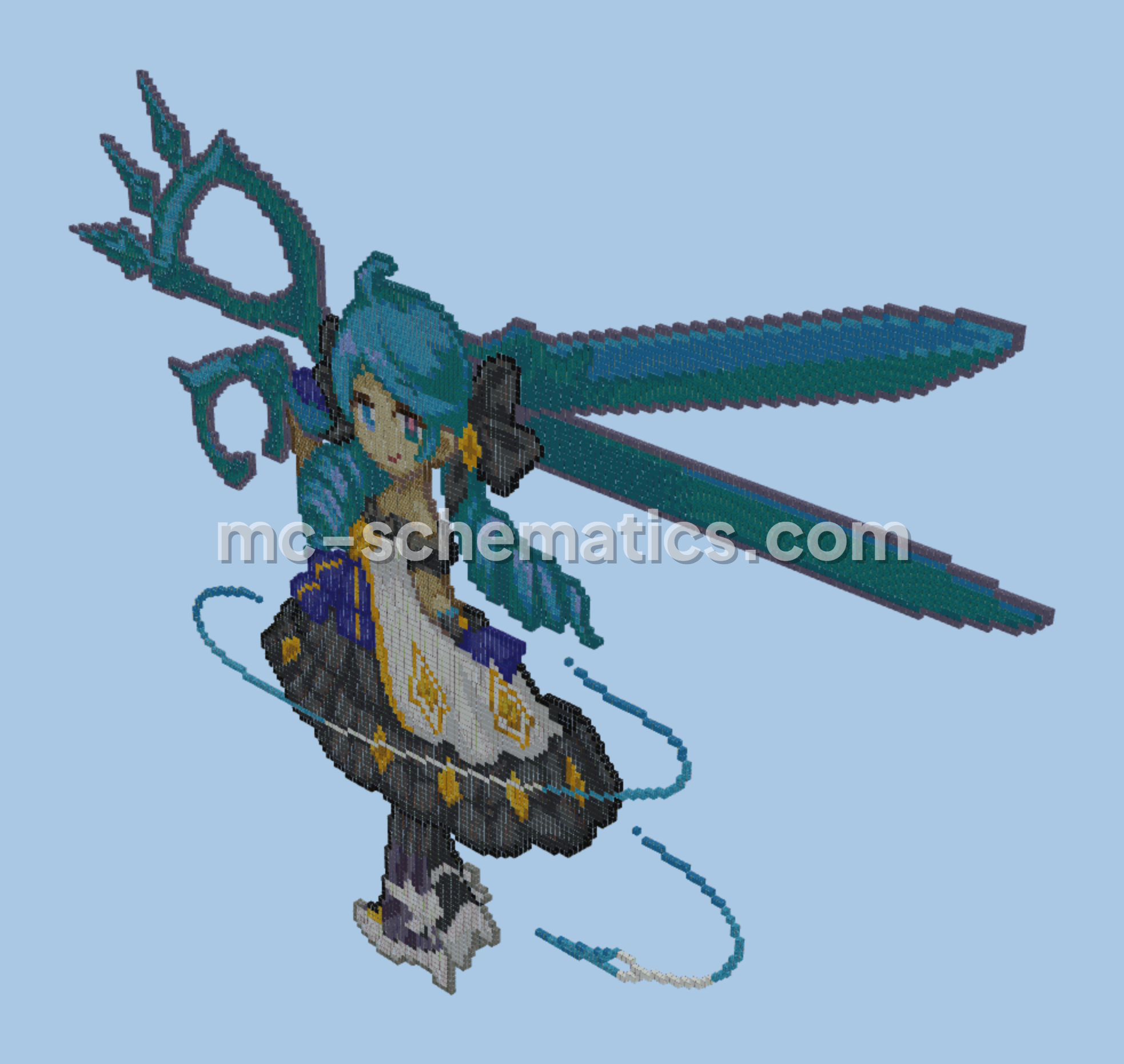 Gwen Champion Pixel Art Minecraft schematic preview