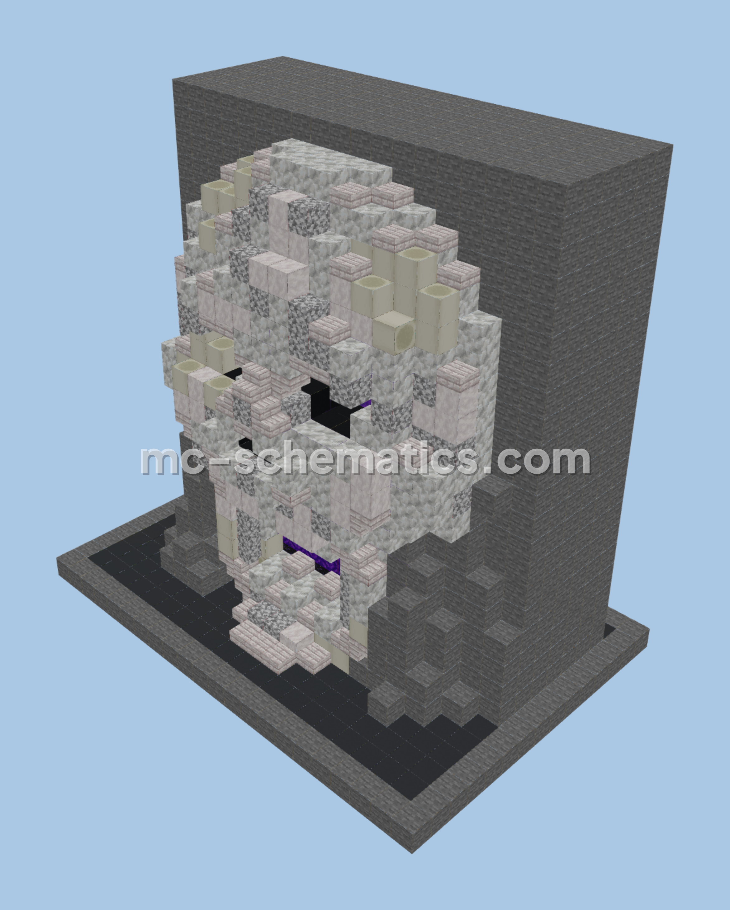 Halloween Skull Portal Decoration Minecraft schematic preview