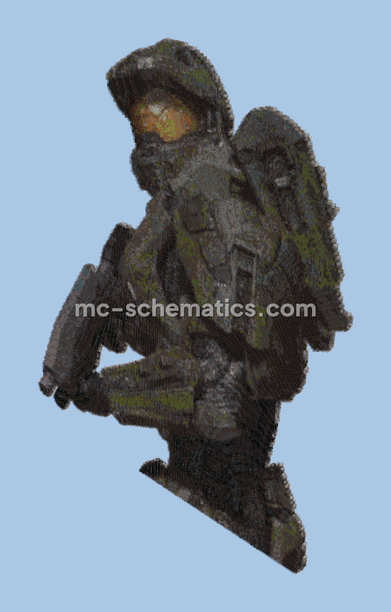 Halo Character Pixel Art Minecraft schematic