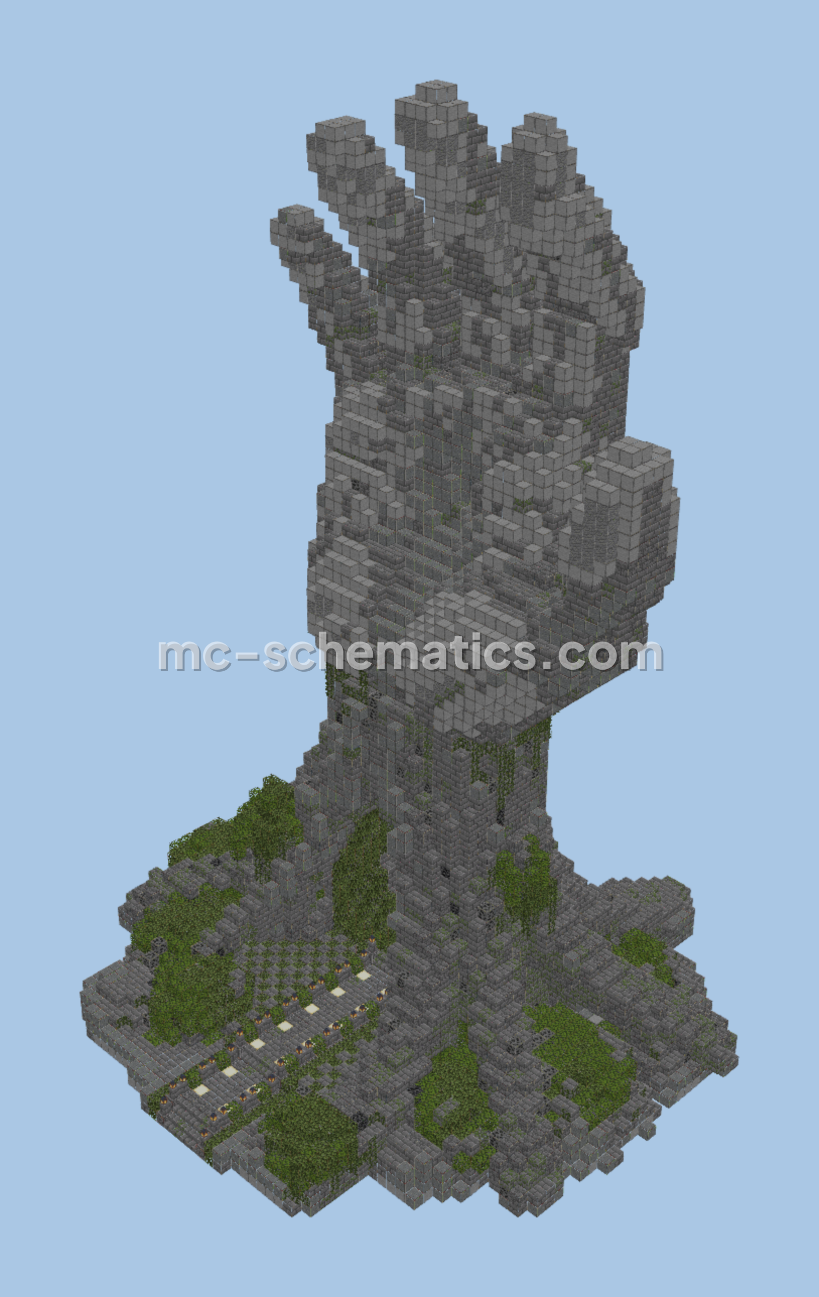 Hand of the Earth Nether Portal Statue Minecraft schematic preview