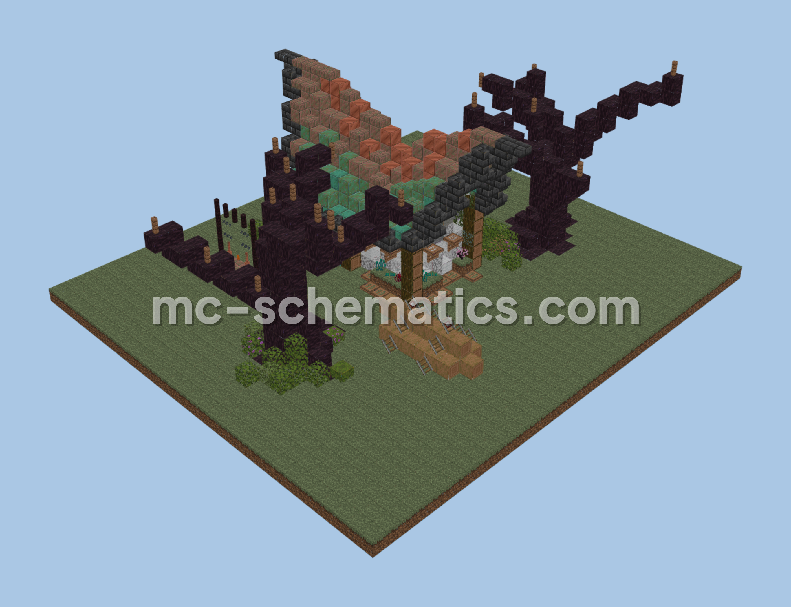 Haunted Copper Roof House Minecraft schematic preview