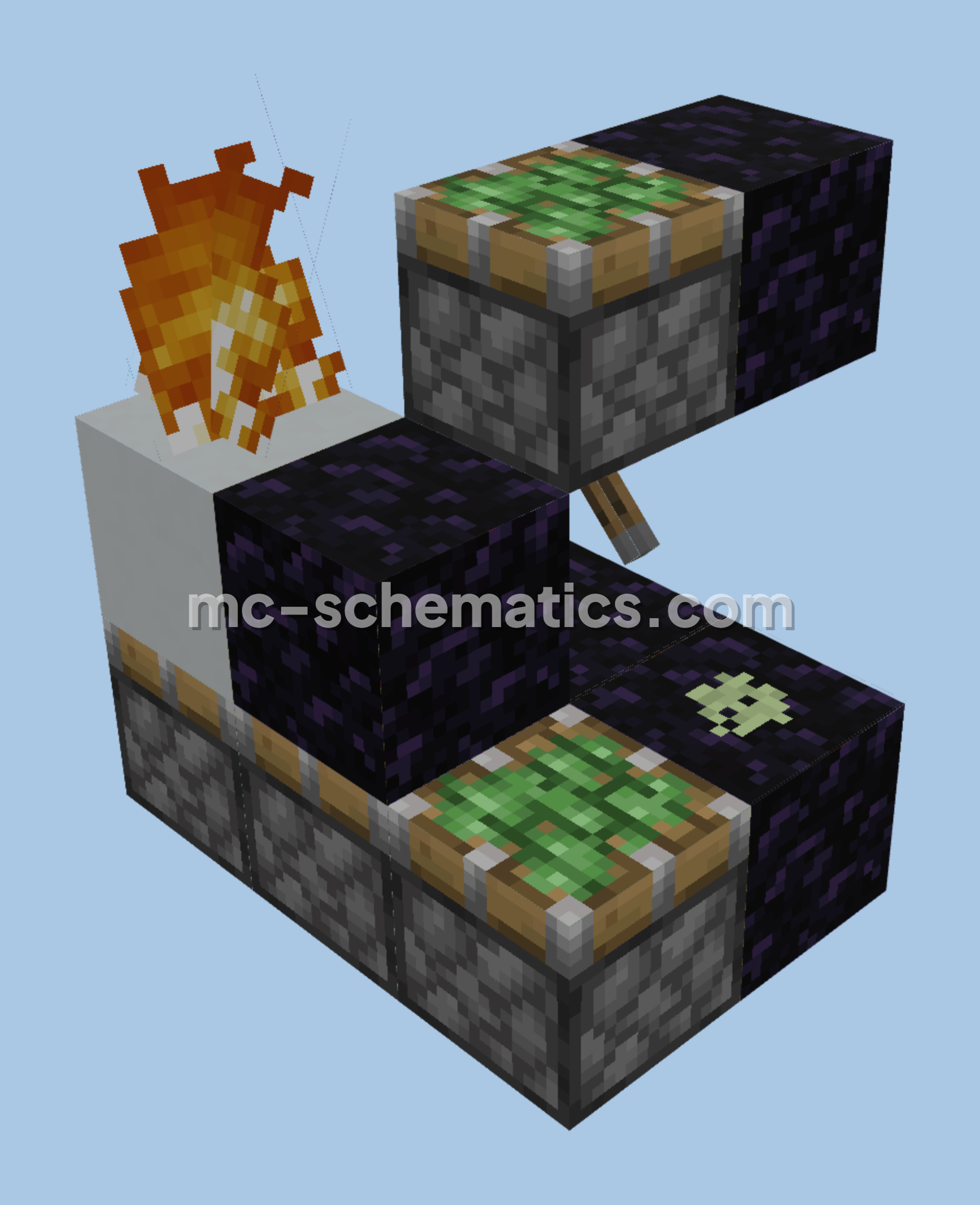 Headless Piston Component Minecraft schematic preview