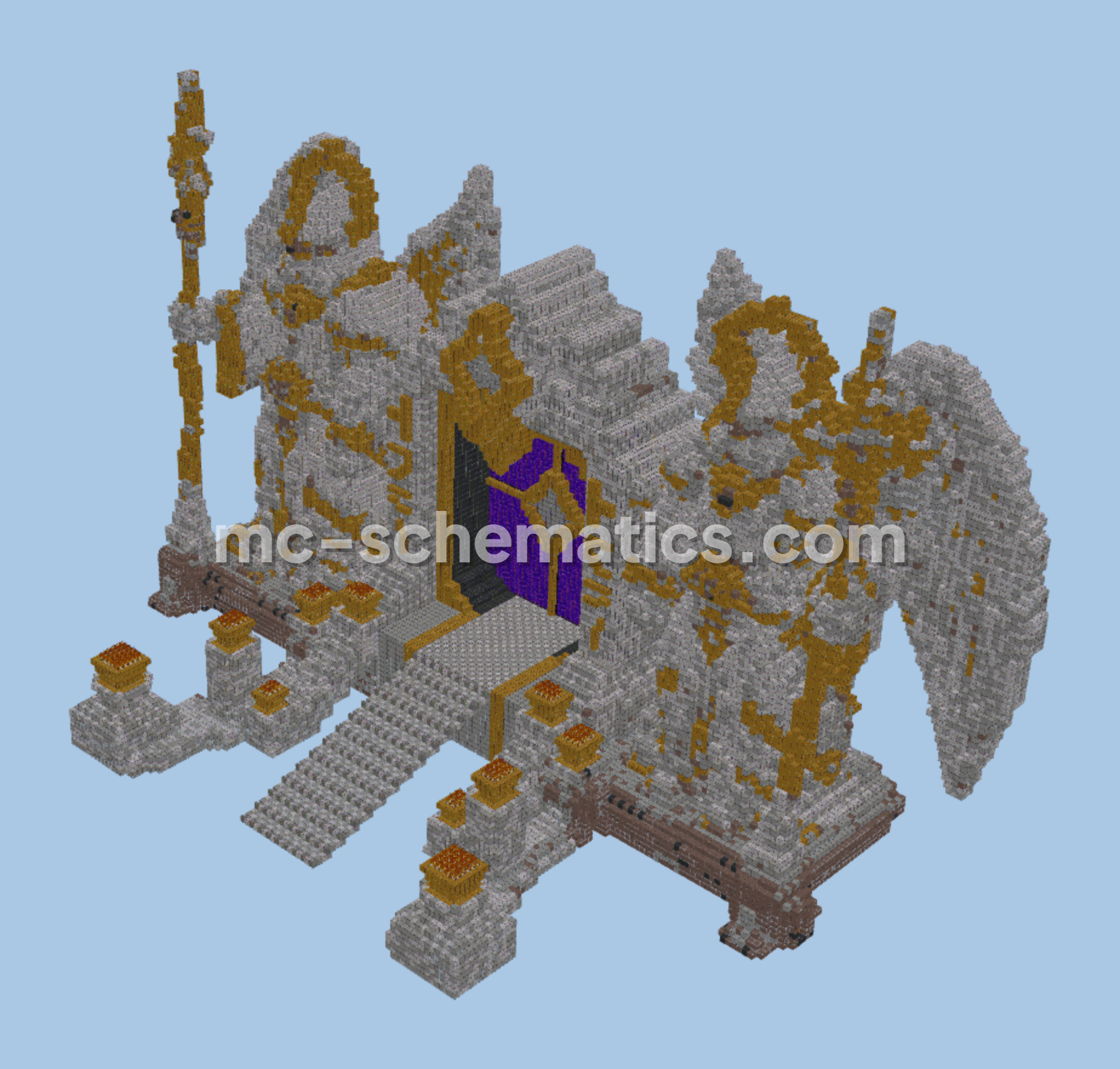 Heavenly Gateway Portal Build Minecraft schematic