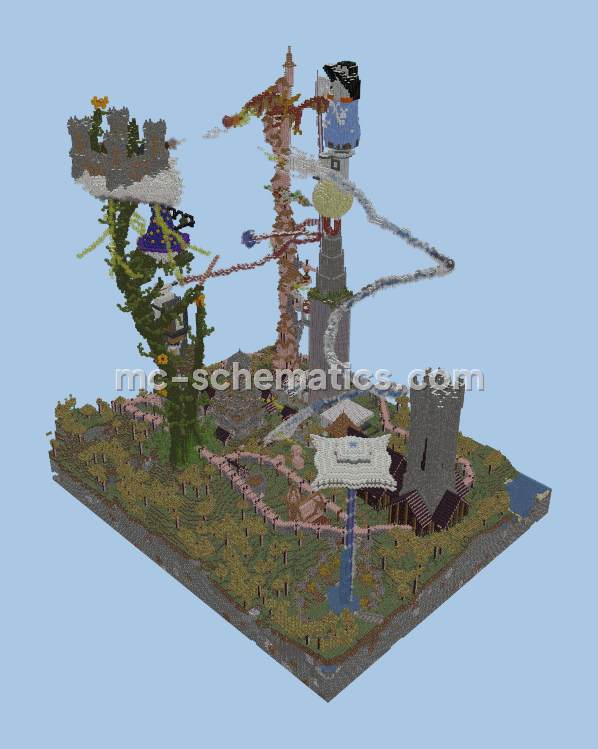 Hermitcraft Tower Battle Recreated Minecraft schematic preview