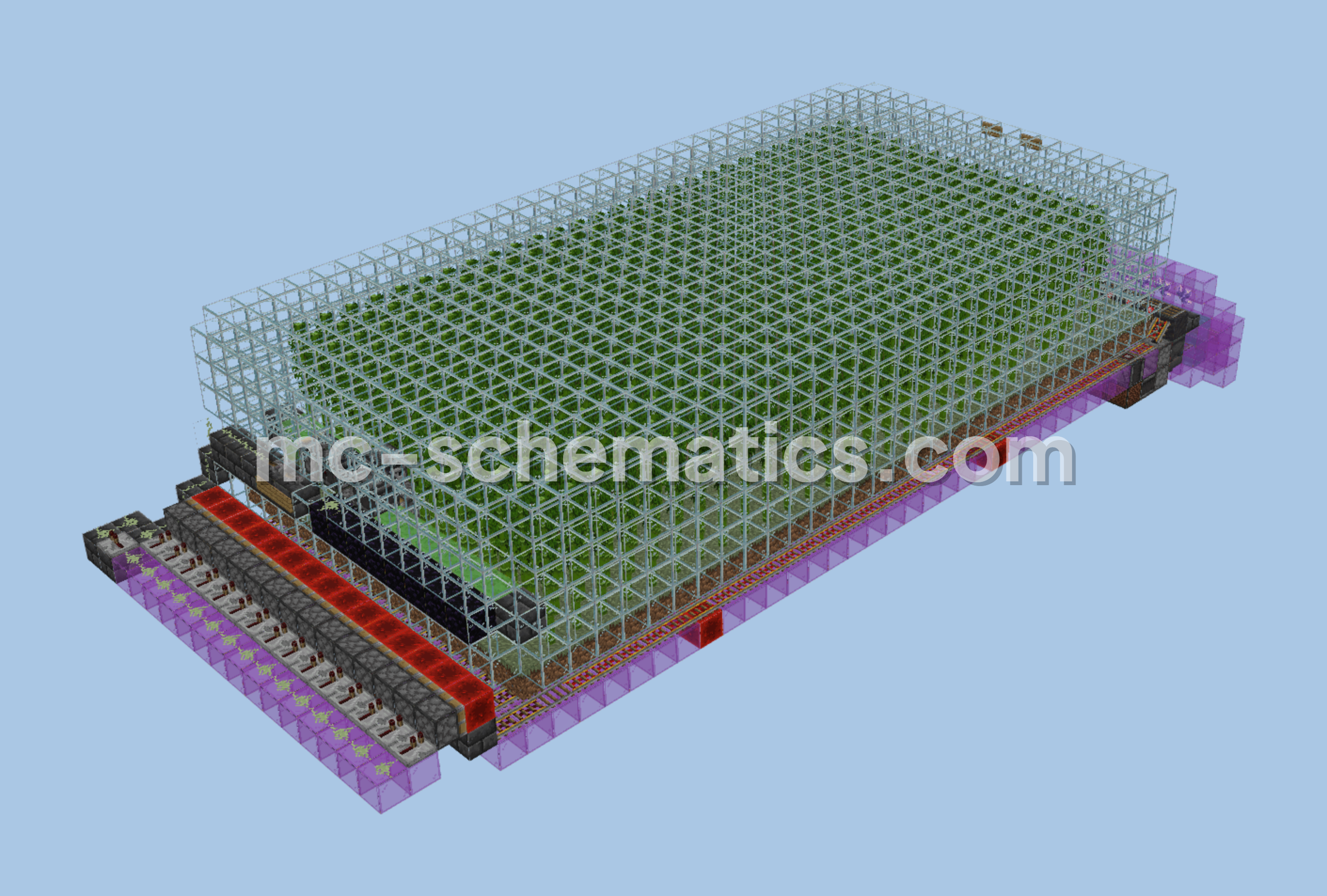 High Efficiency Automatic Bamboo Farm and Compactor Minecraft schematic