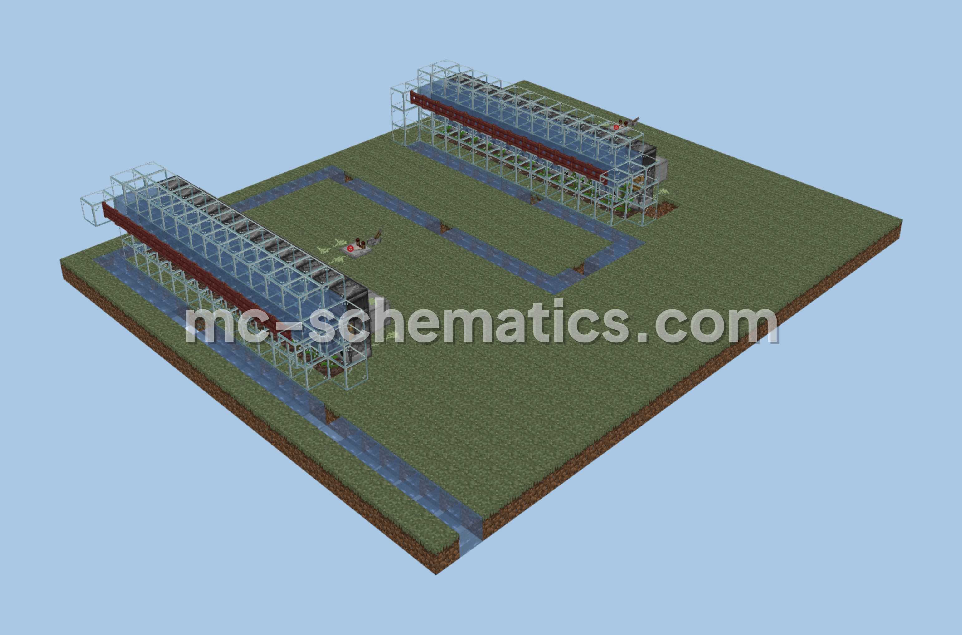High Efficiency Dual Kelp Harvesting Farm Minecraft schematic