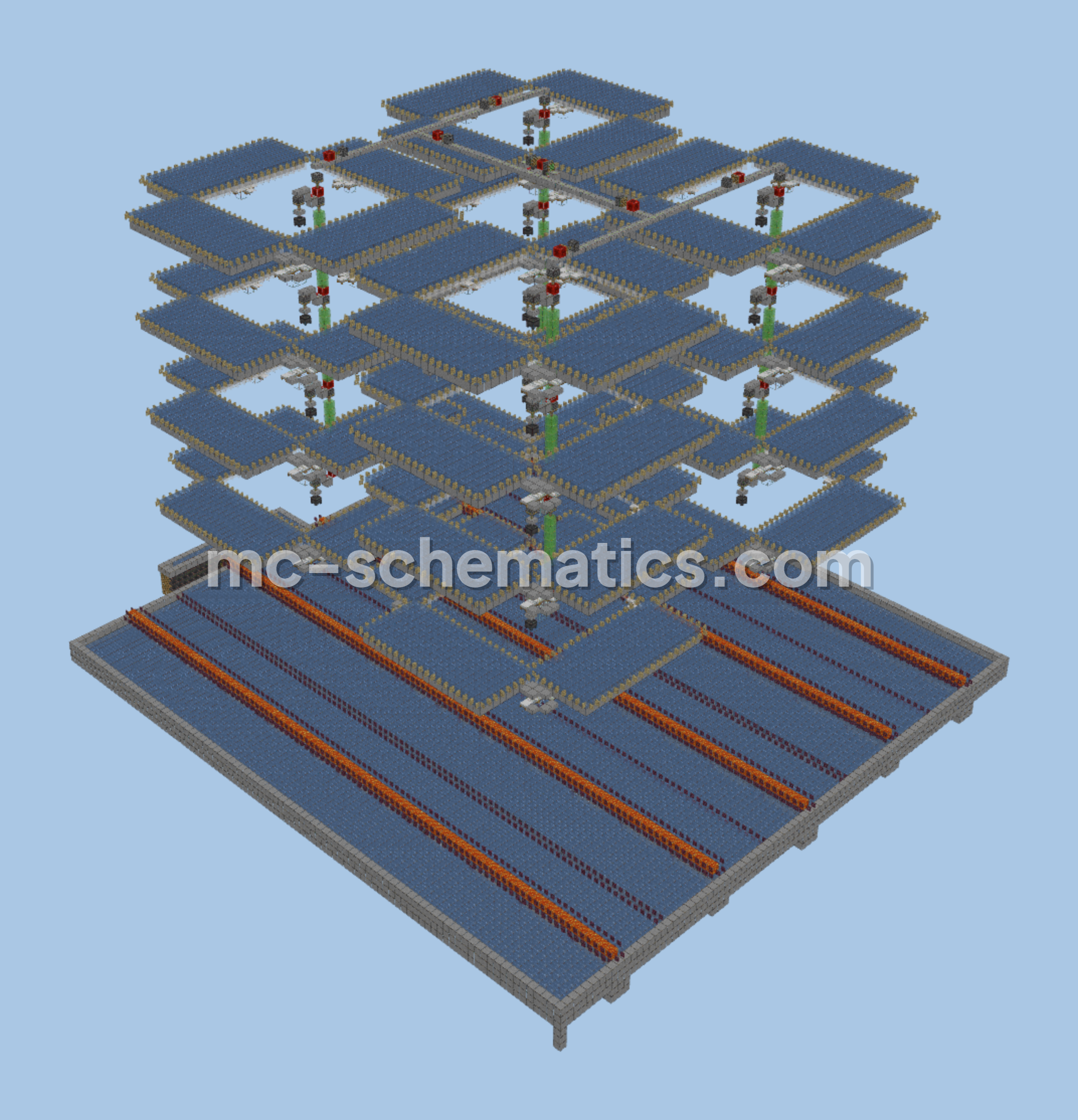 High Efficiency Iron Farm 45000 Items Per Hour Minecraft schematic