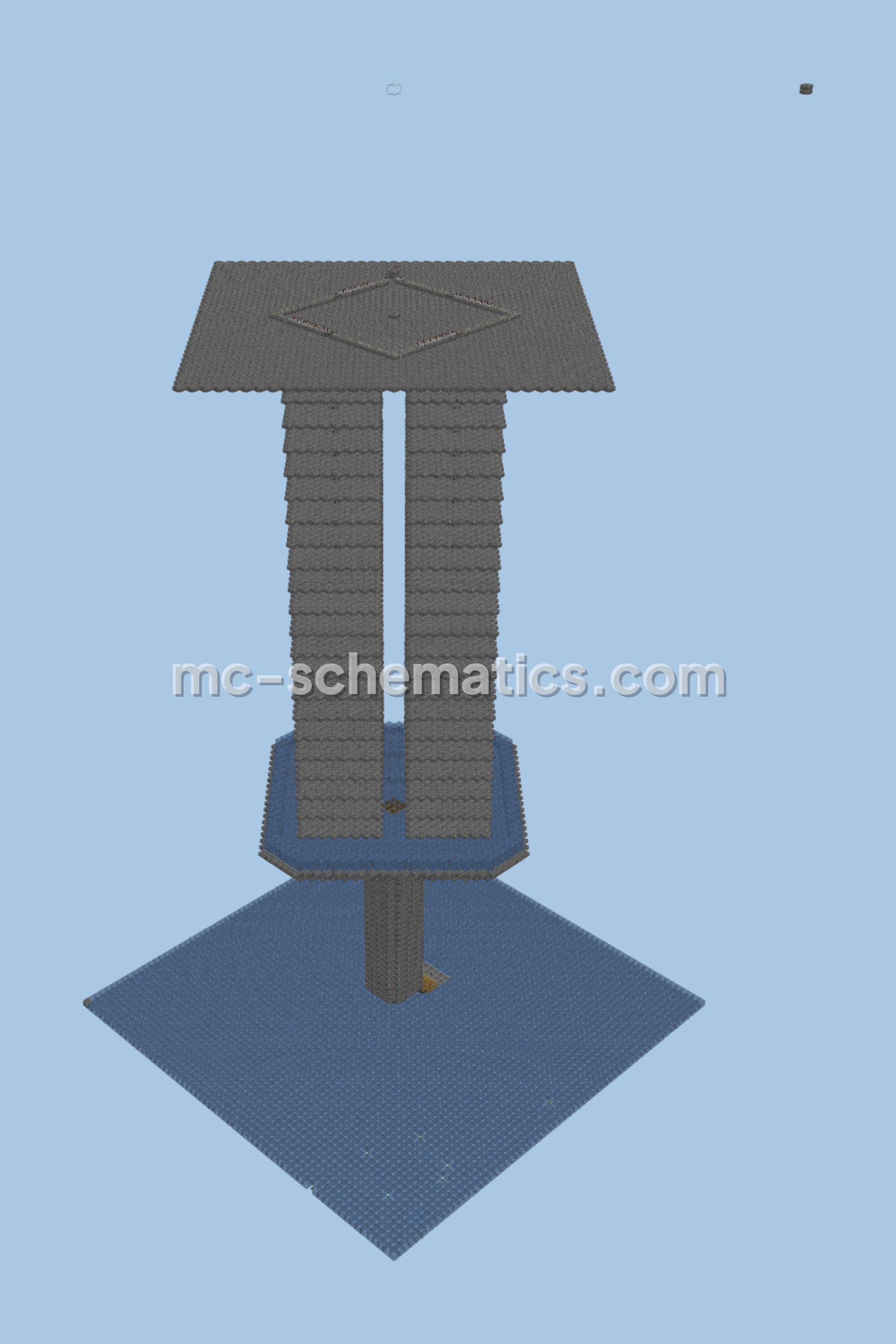 High Efficiency Quad Mob Farm Stone Brick Design Minecraft schematic
