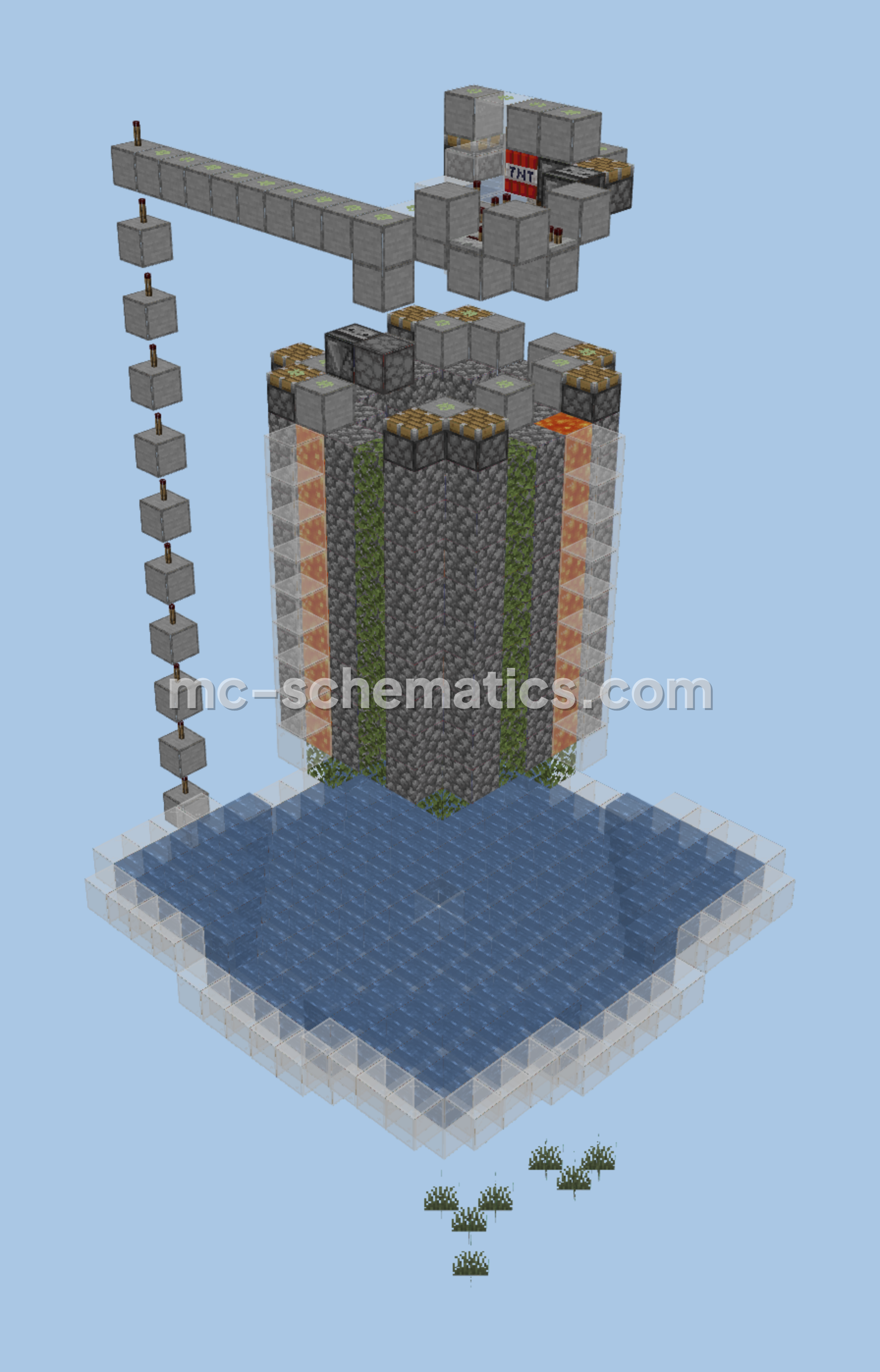 High-Speed Cobblestone Generator Minecraft schematic preview