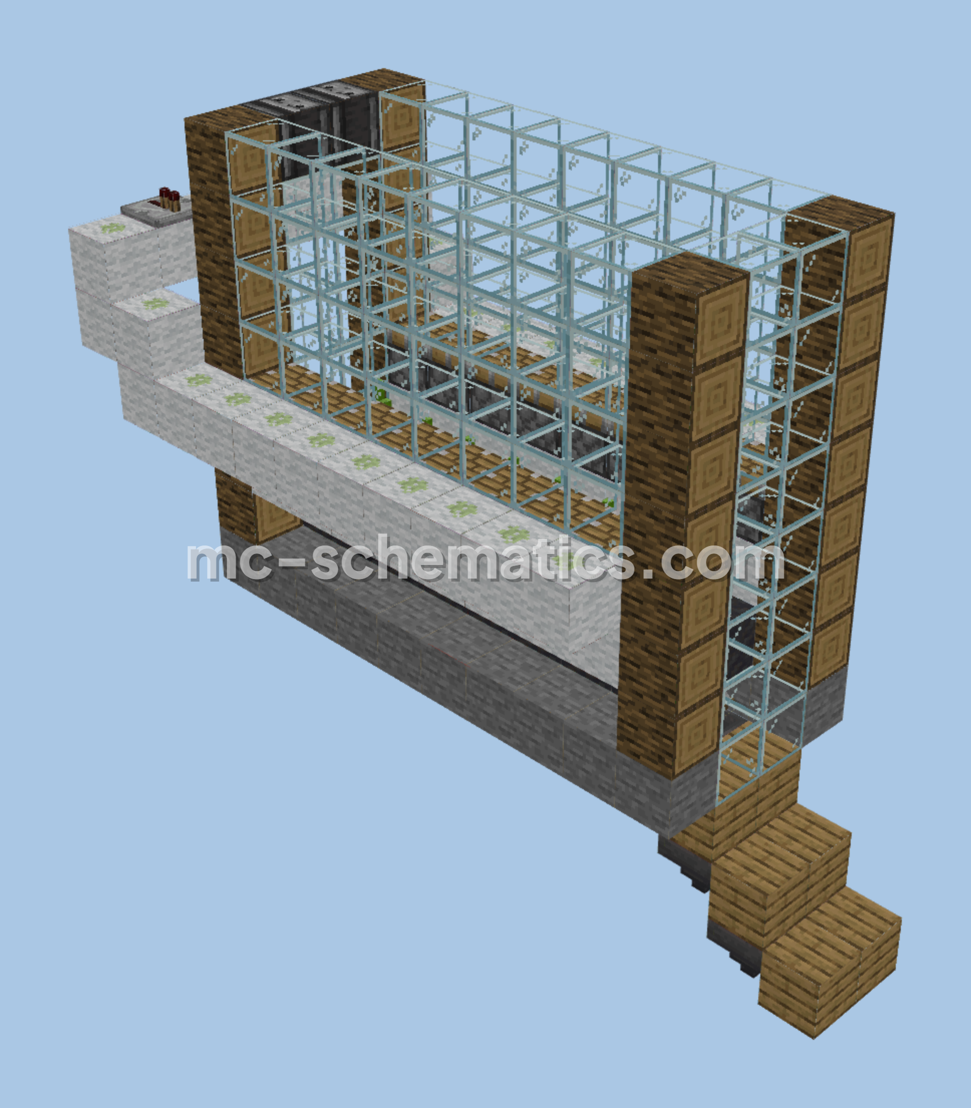 High-Yield Bamboo Farm Minecraft schematic preview