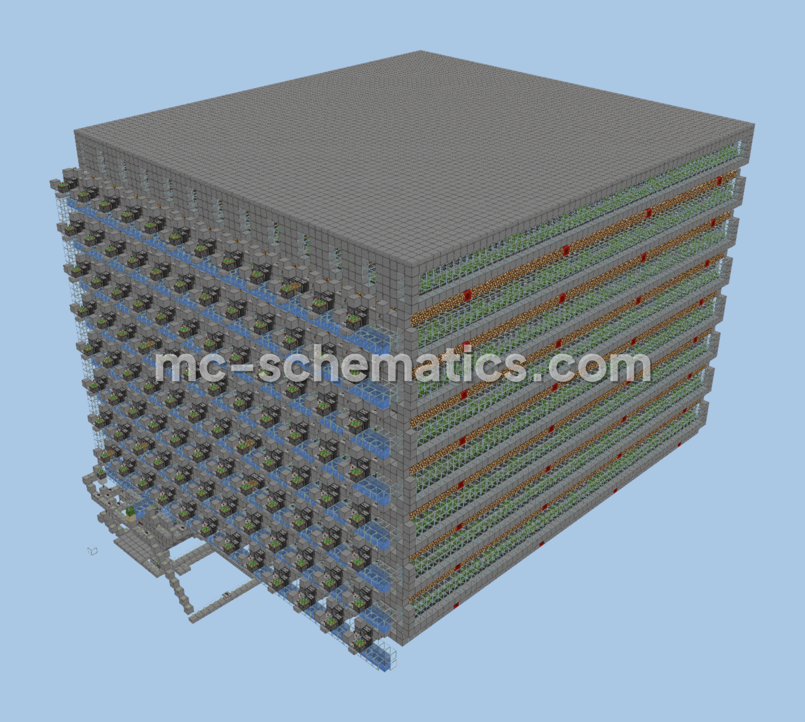 High-Yield Sugar Cane Farm Minecraft schematic preview