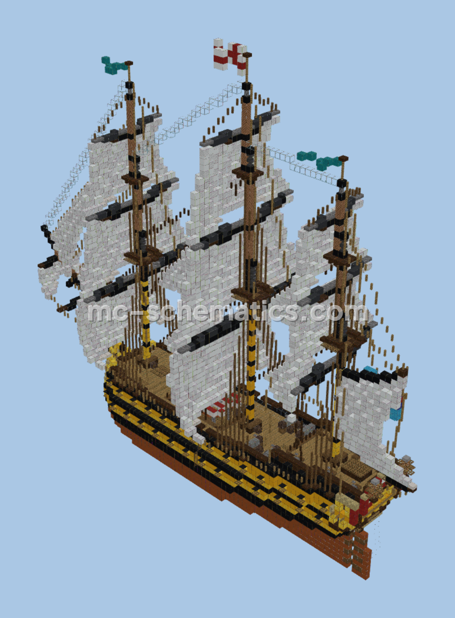 HMS Vanguard Ship of the Line Minecraft schematic preview