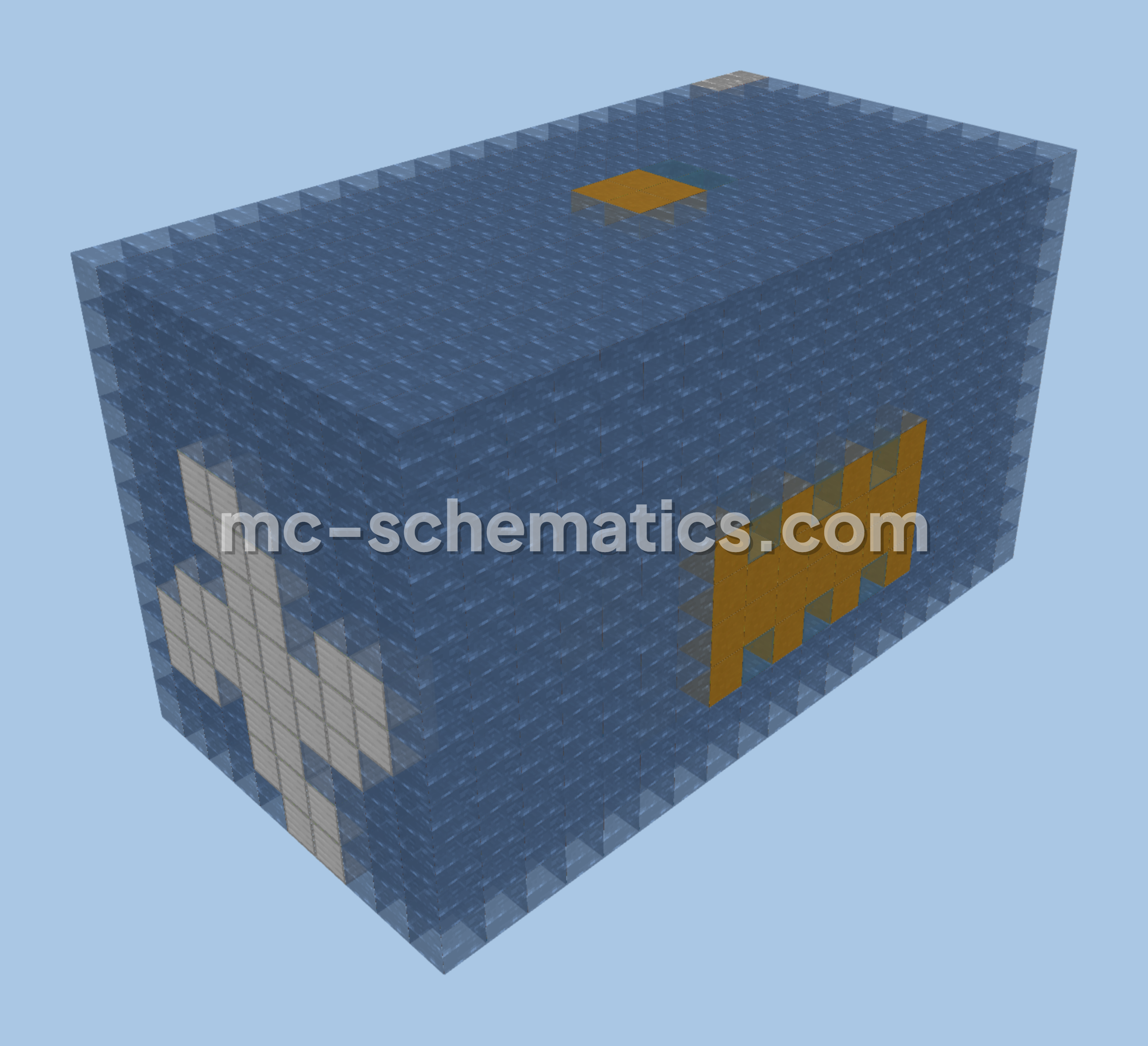 Hollow Submarine Structure Minecraft schematic preview