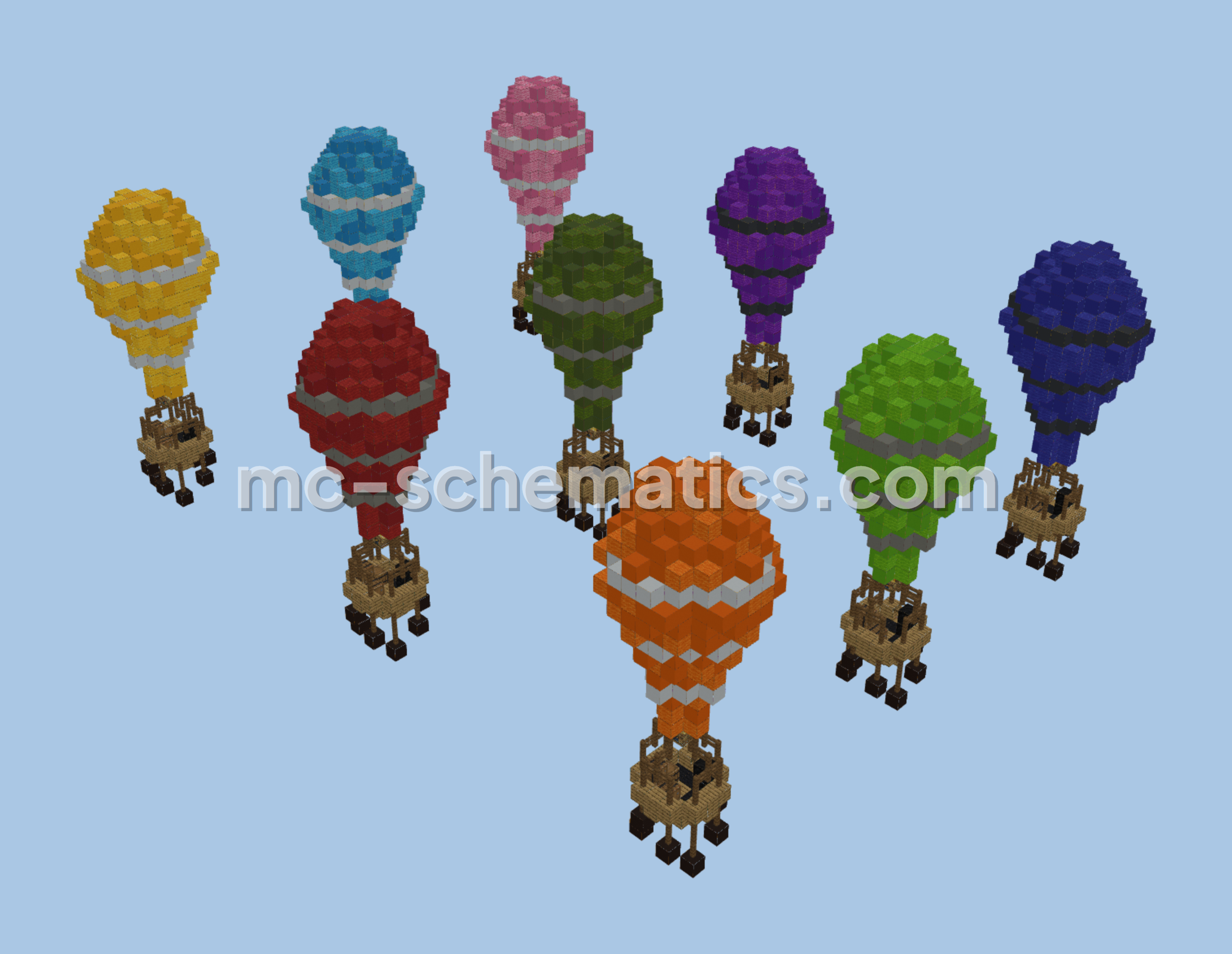 Hot Air Balloon Pack Structure Minecraft schematic preview