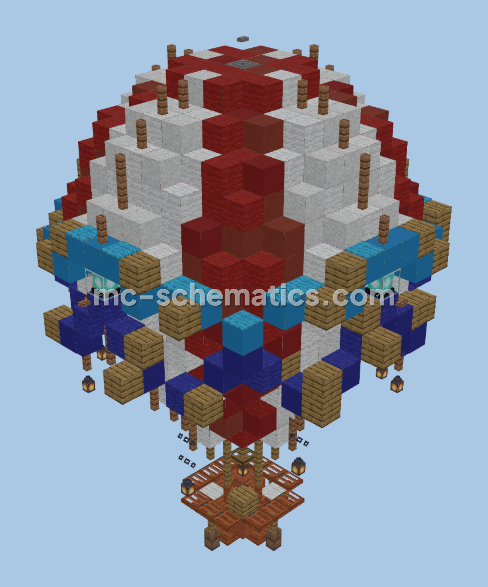 Hot Air Balloon Structure Minecraft schematic preview