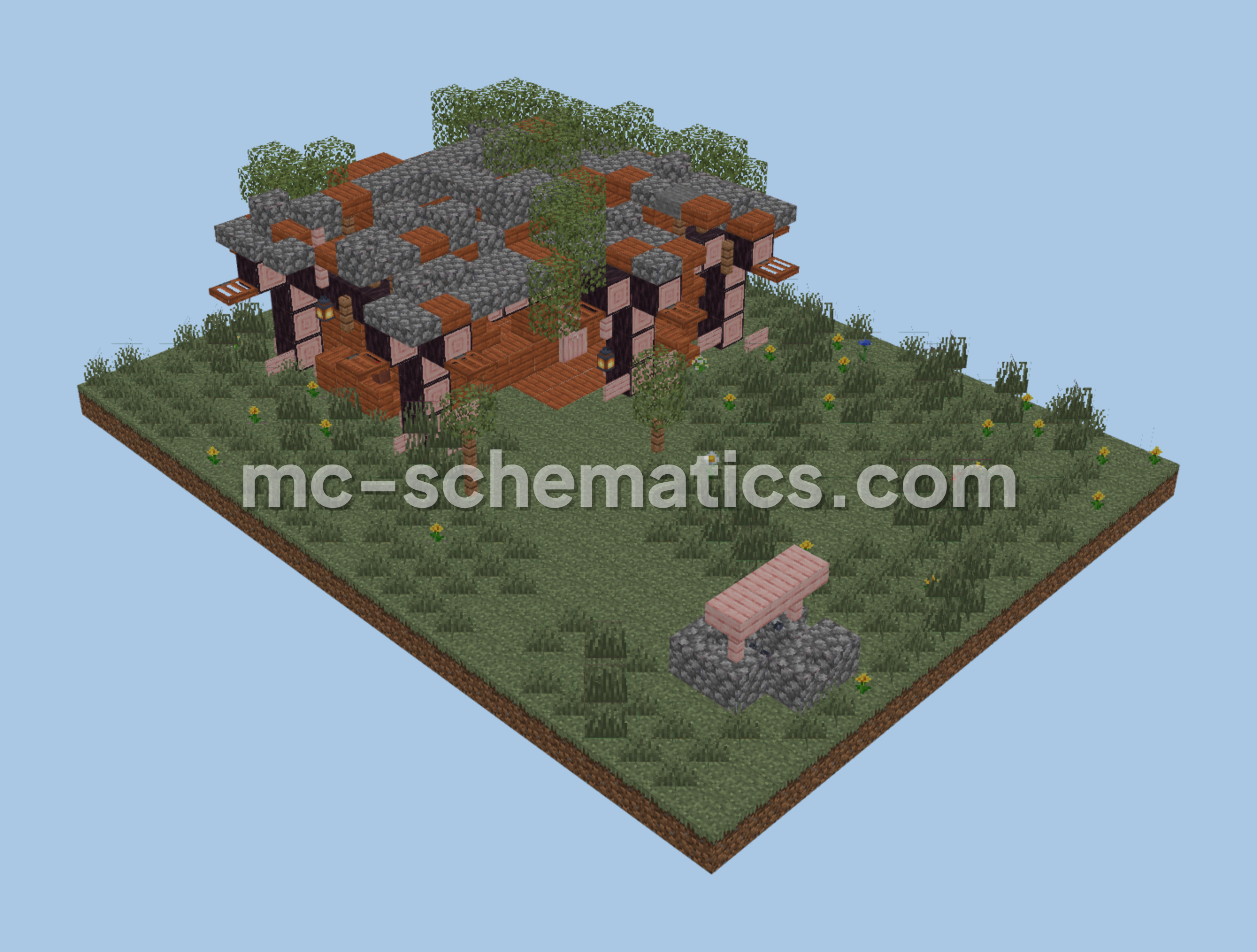 Small Spruce and Acacia House Minecraft schematic preview