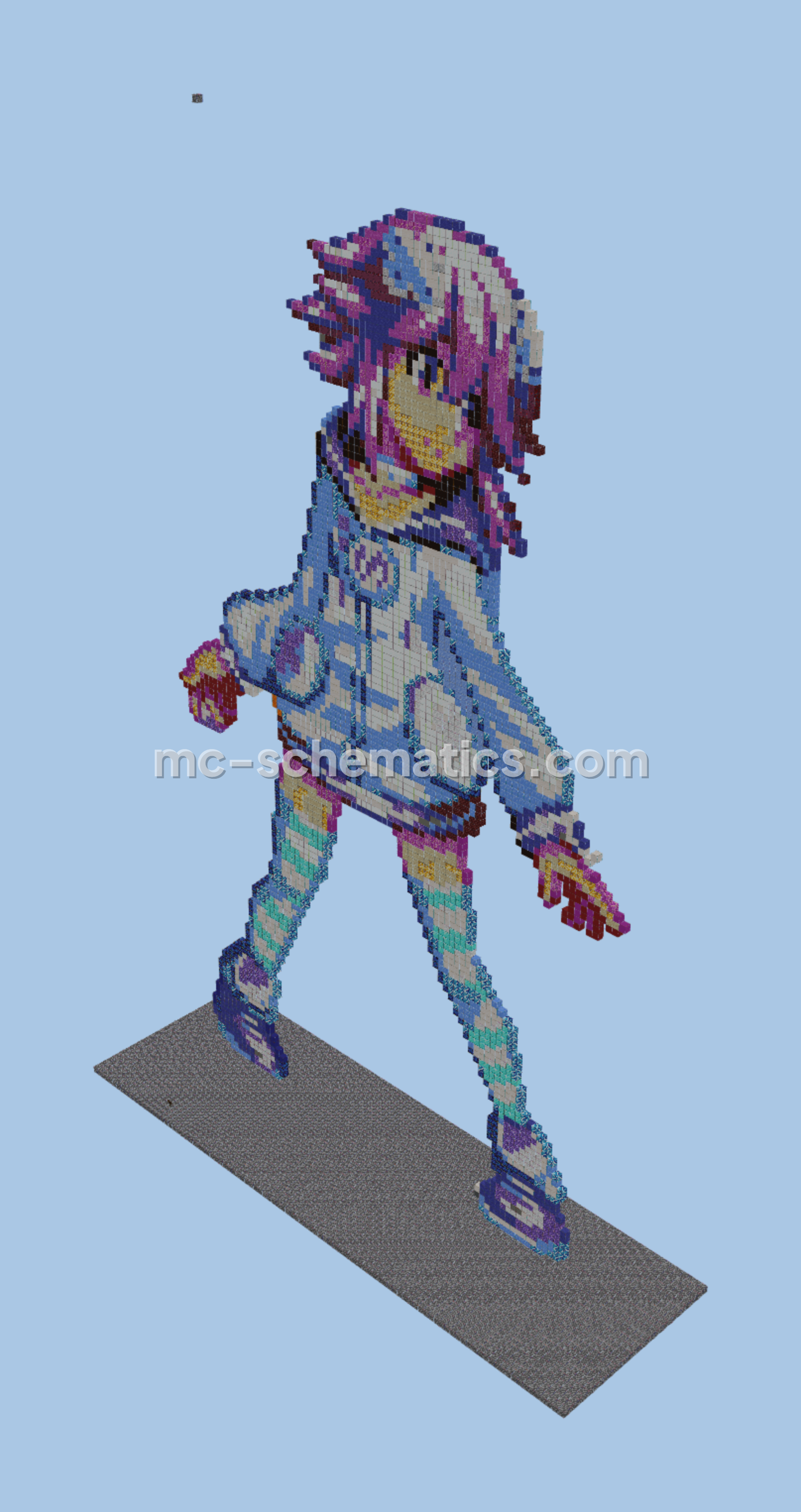 Hyperdimension Neptune Pixel Art Minecraft schematic preview