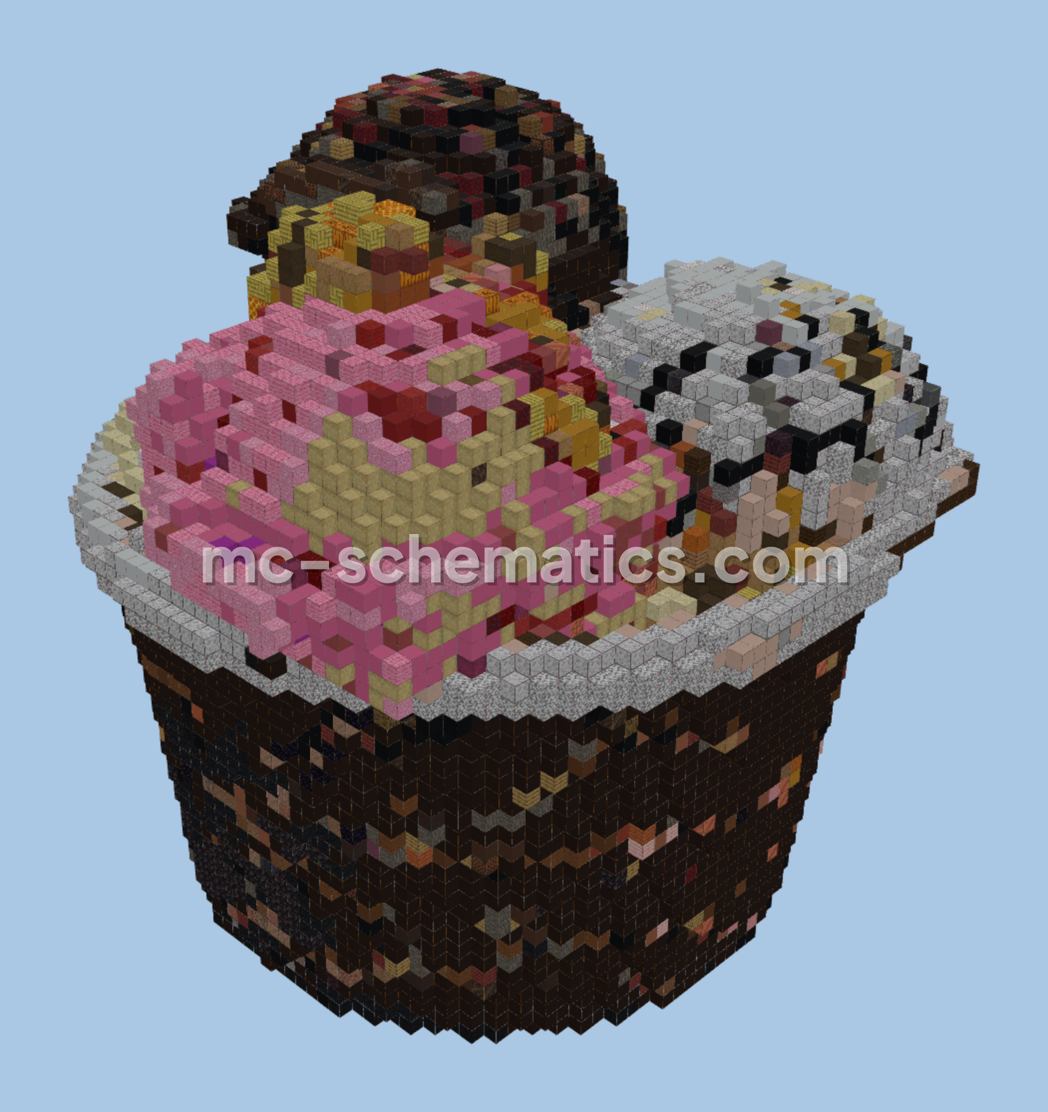 Ice-Cream Cup Structure Minecraft schematic preview