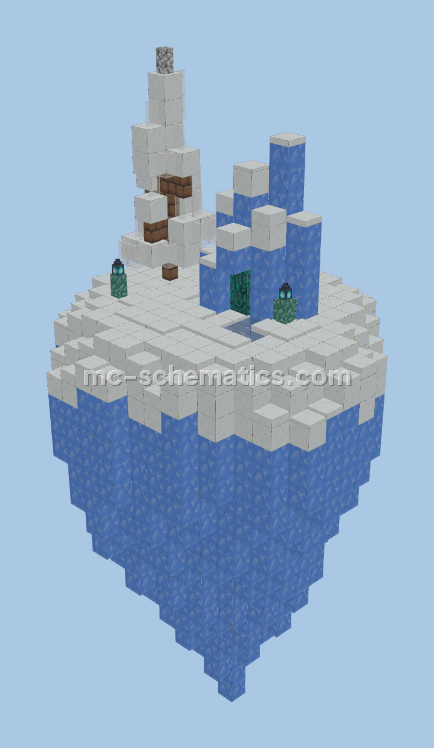 Ice Island Flying Build Minecraft schematic preview