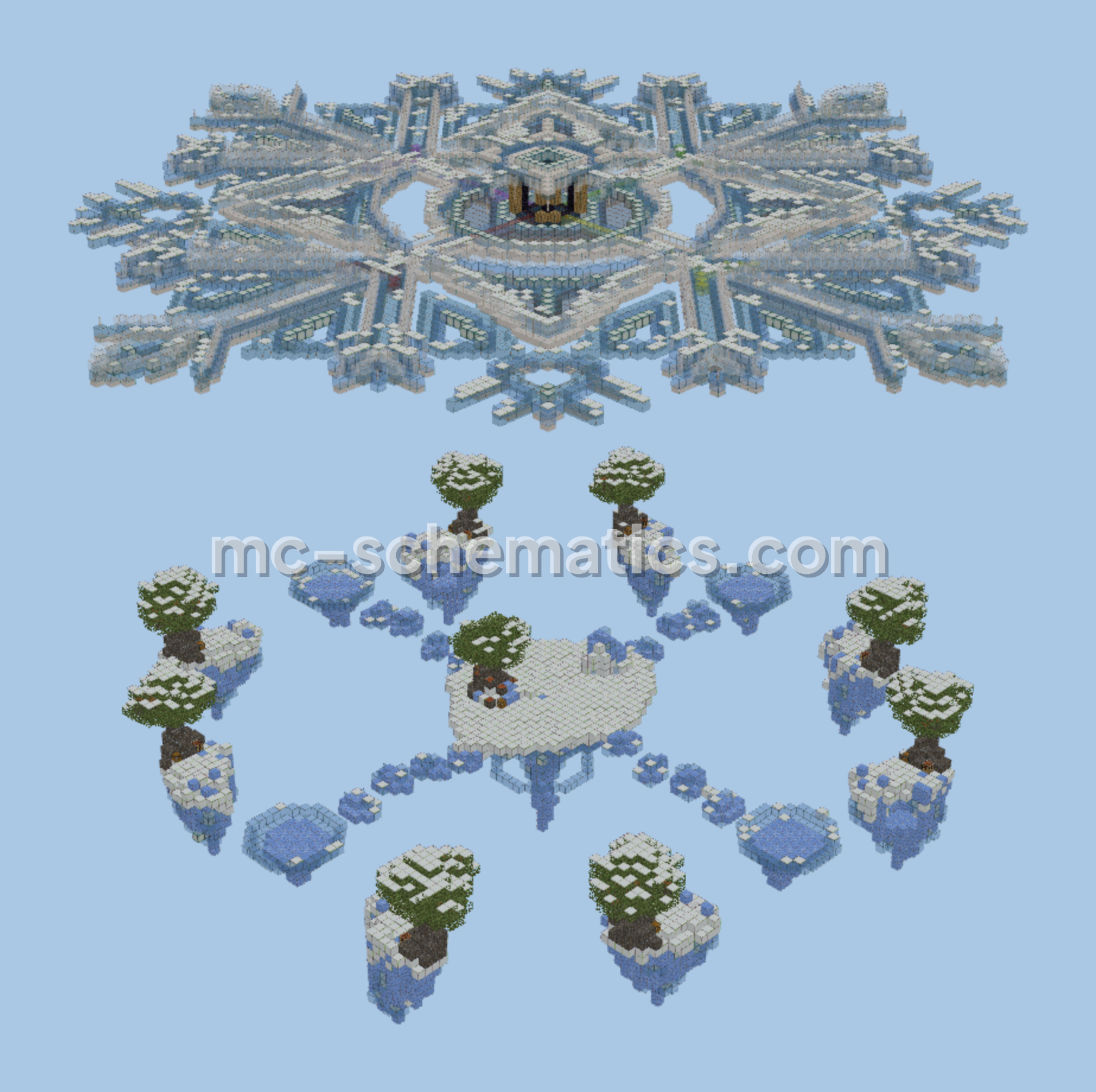 Ice Skywars Hub Map Minecraft schematic preview