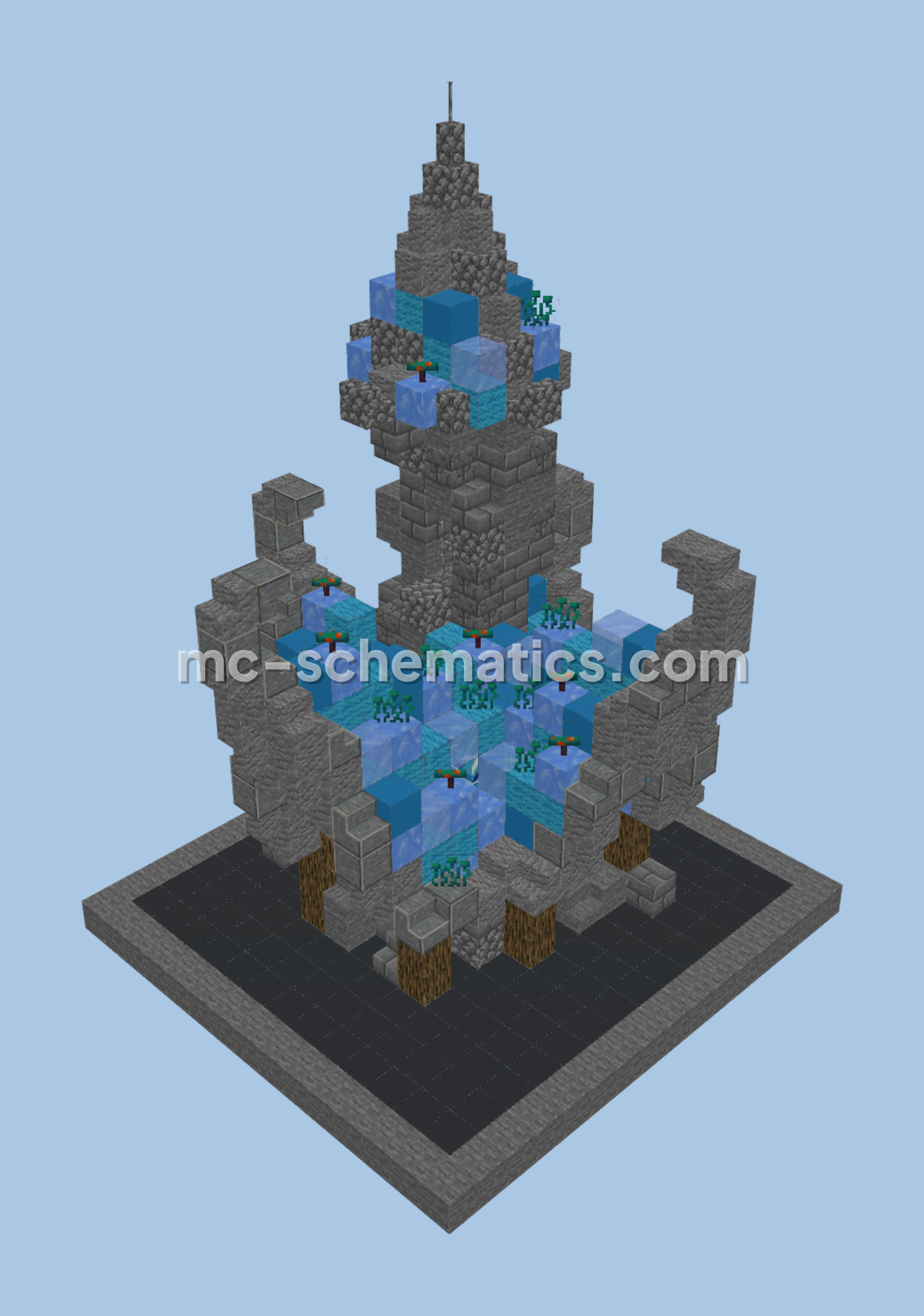 Icy Medieval Fantasy House 2 Build Minecraft schematic preview