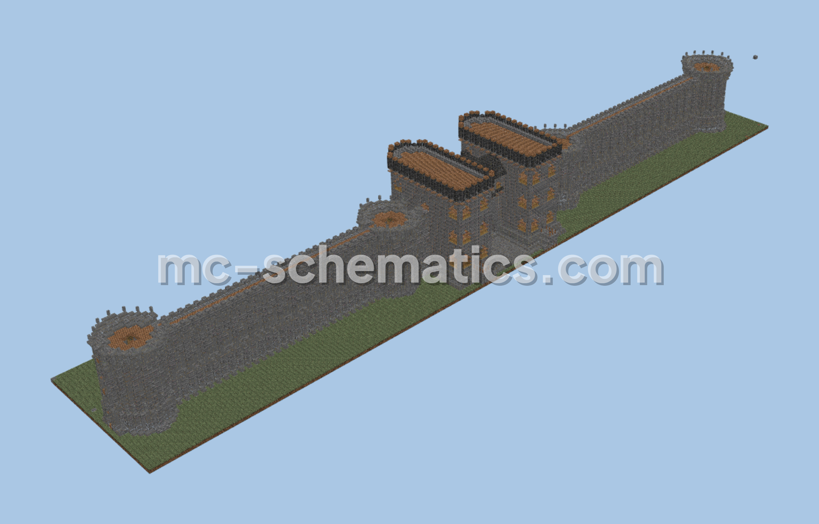Imposing Medieval Wall Entrance Minecraft schematic preview
