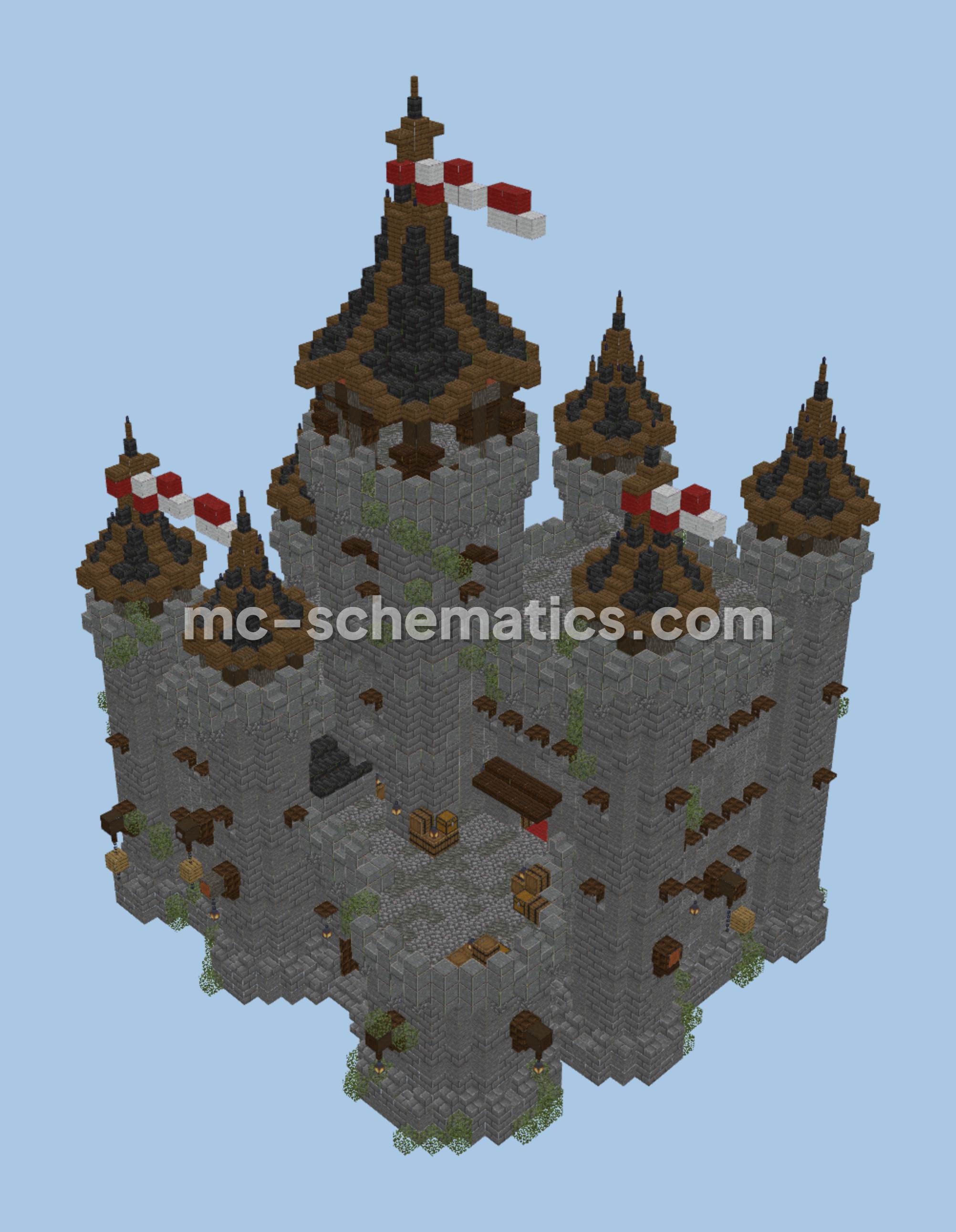 Imposing Stone Castle Fortress Minecraft schematic preview