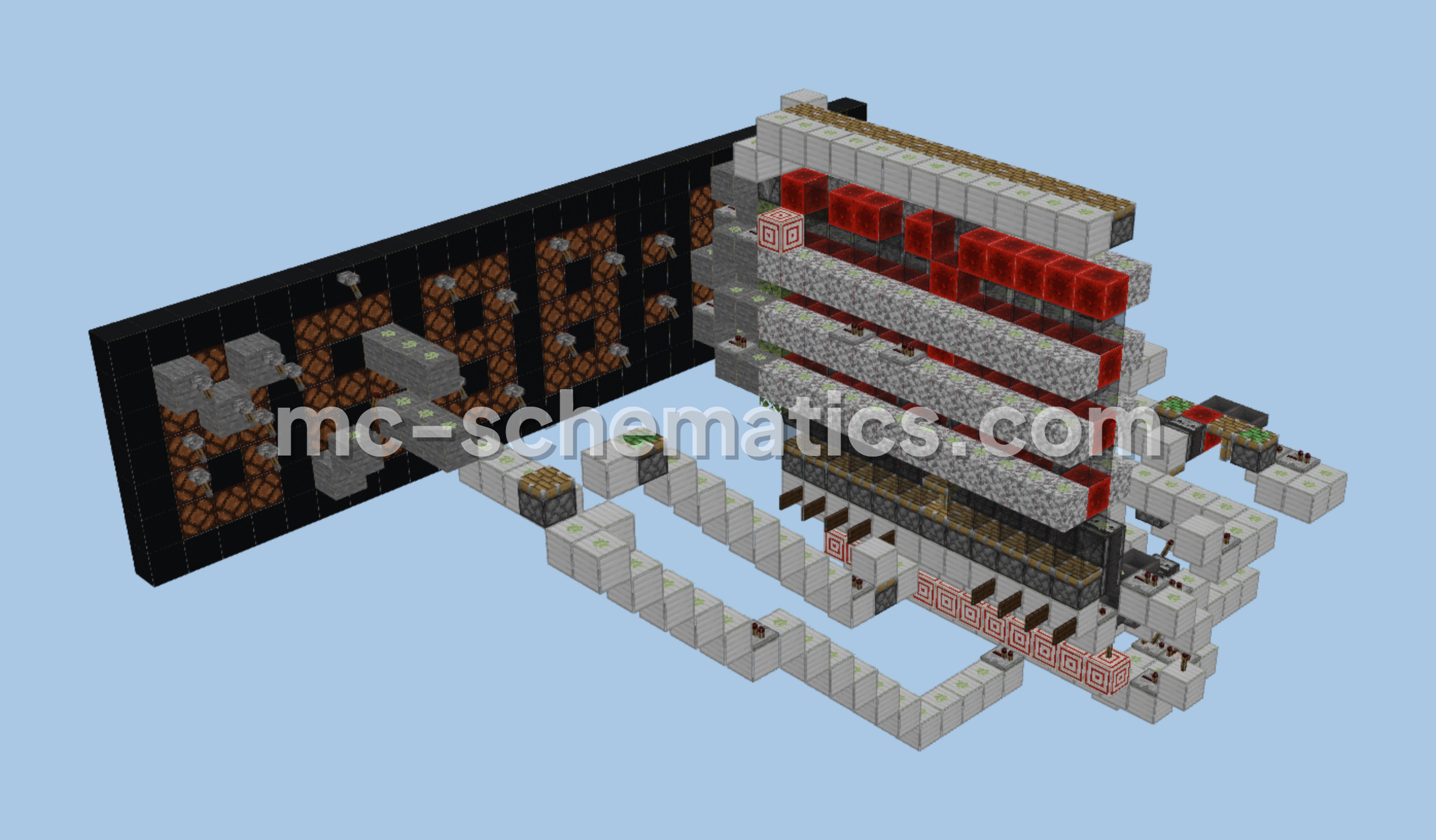 In-Game Time Digital Clock Minecraft schematic preview