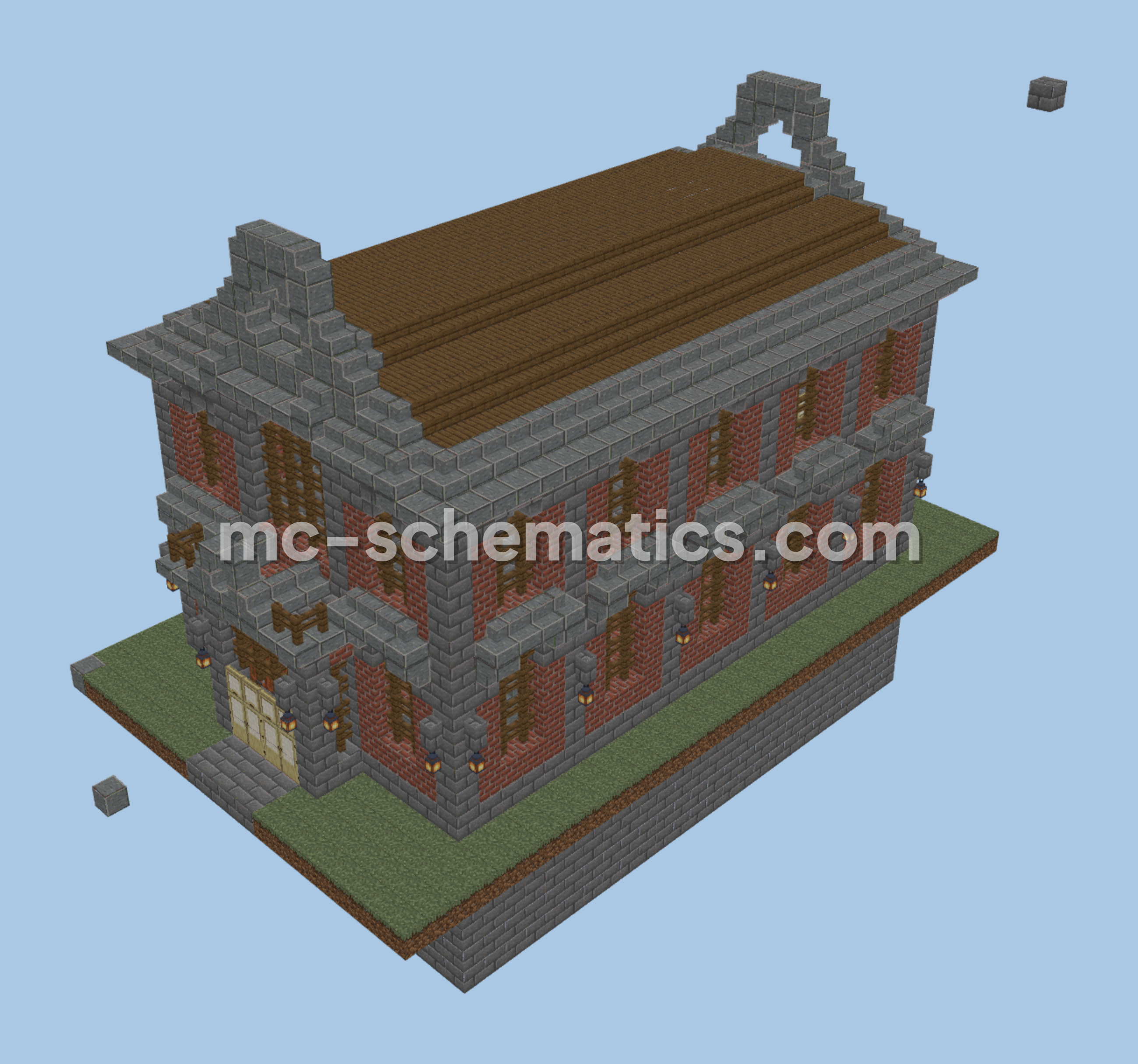Polished Andesite Industrial Factory Shell Minecraft schematic preview