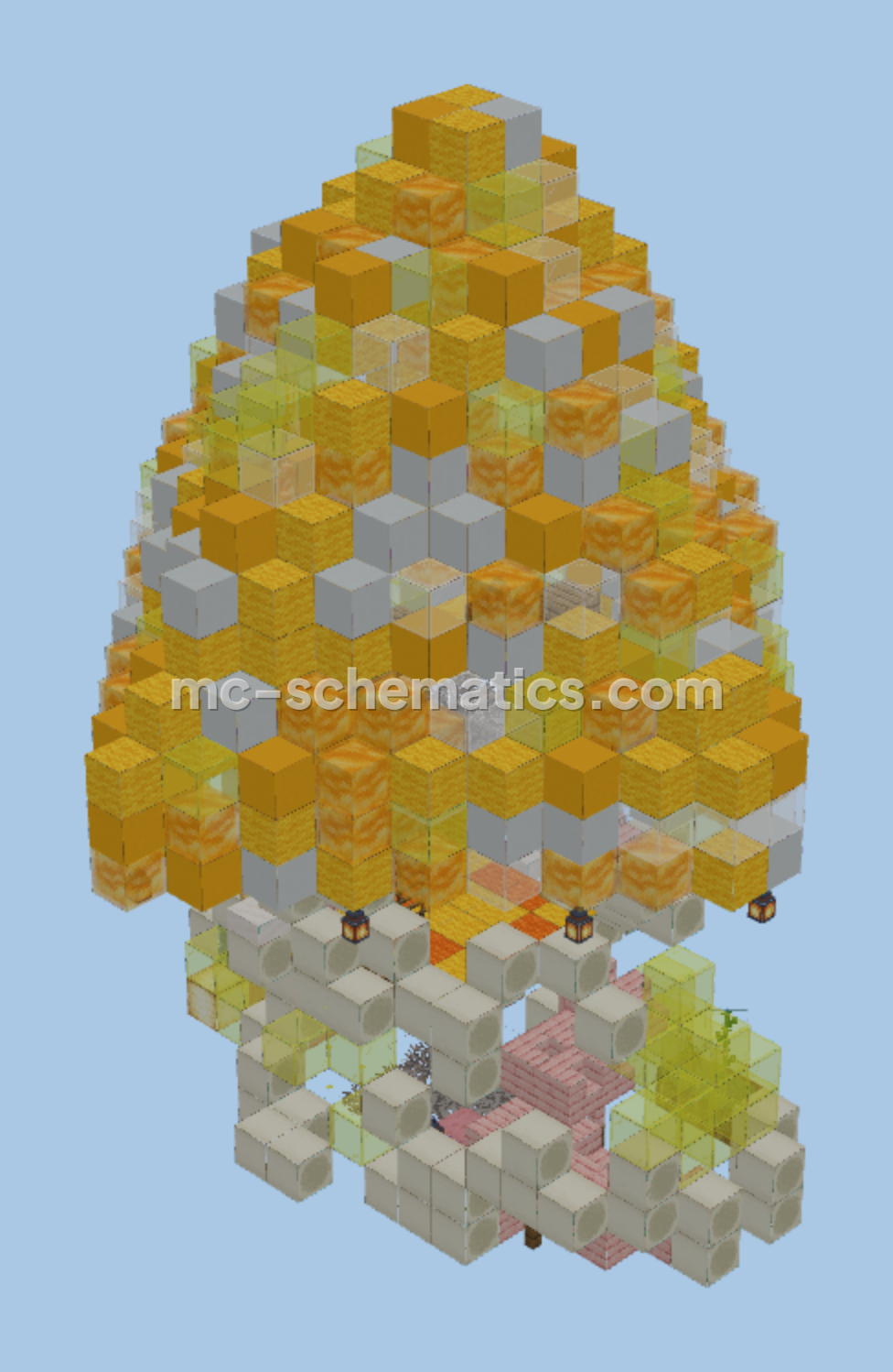 Inhabitable Yellow Mushroom House Minecraft schematic preview