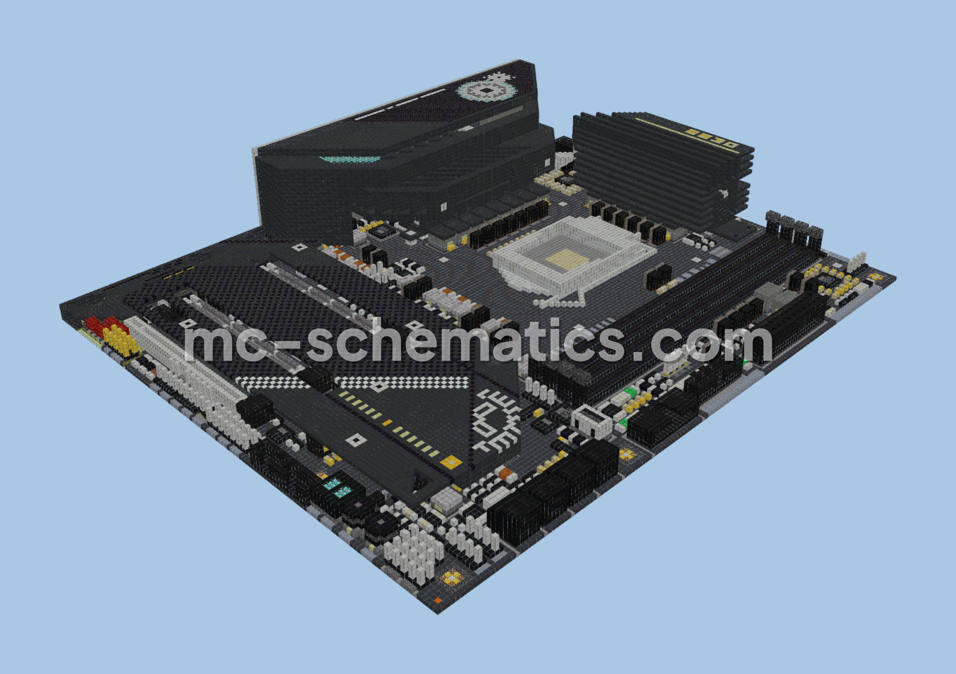 Intel Z590 Taichi Motherboard Voxel Art Minecraft schematic