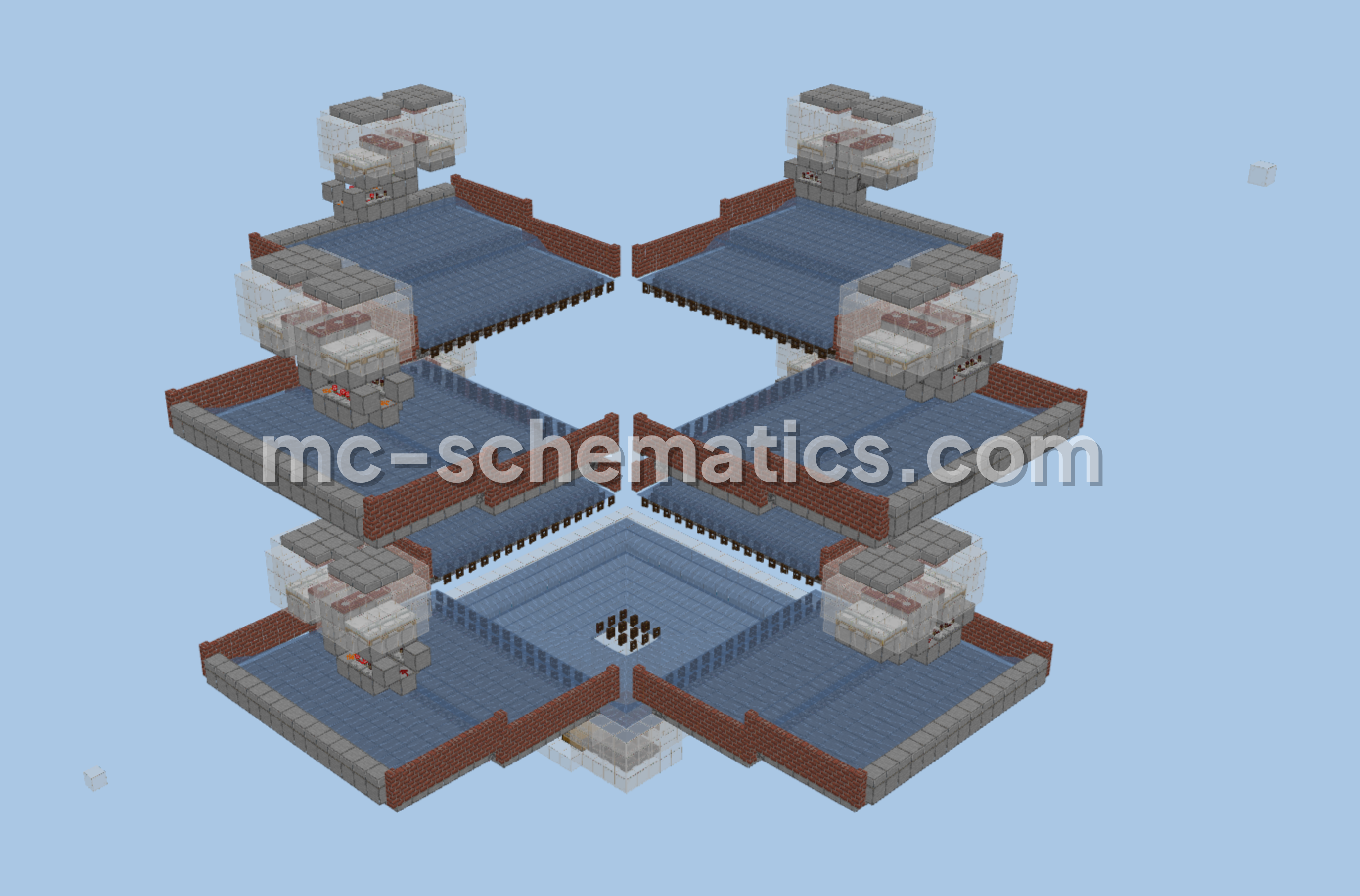 Iron Farm 1400 Per Hour Minecraft schematic preview