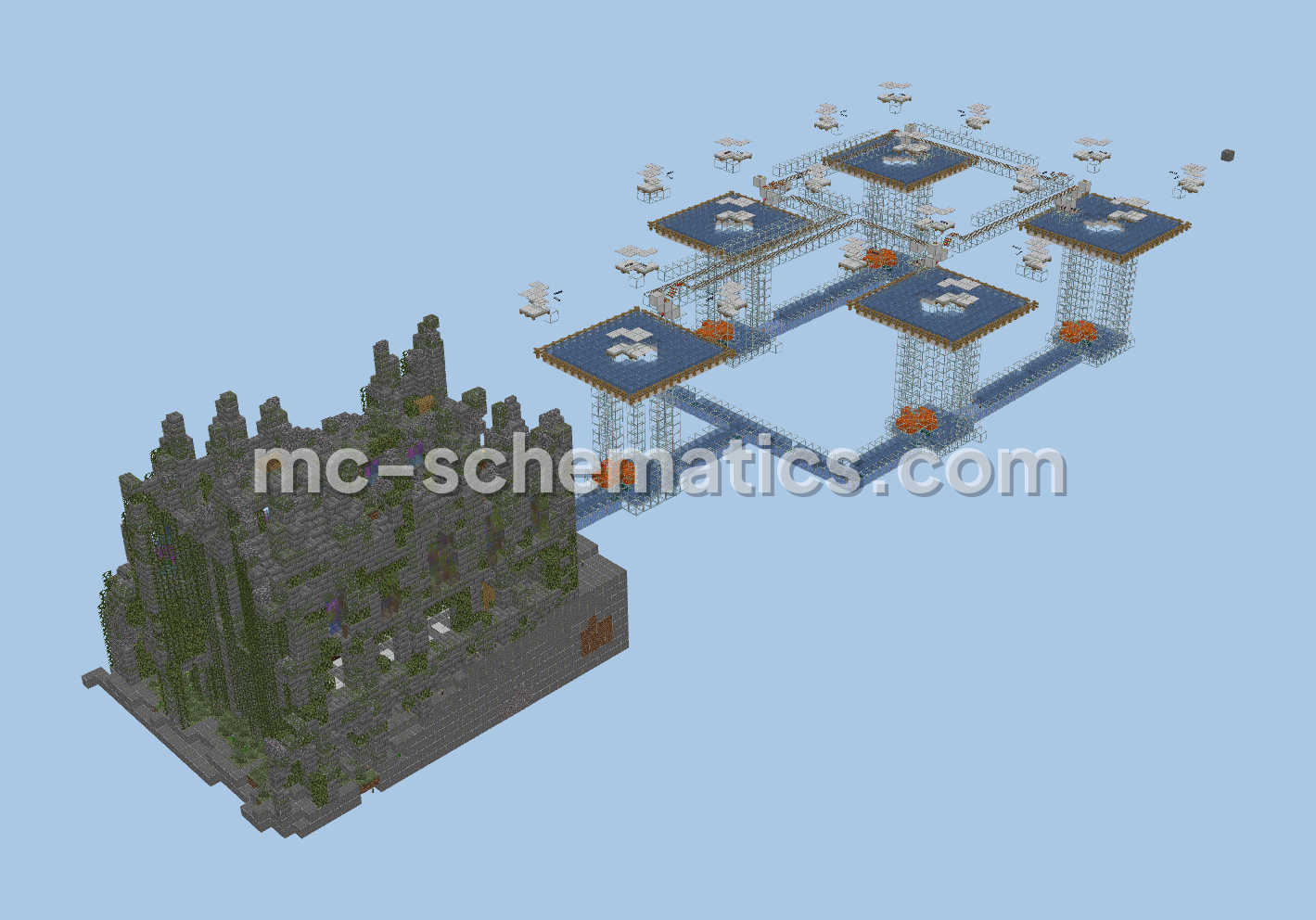 Iron Farm 9000 Per Hour With Storage Minecraft schematic