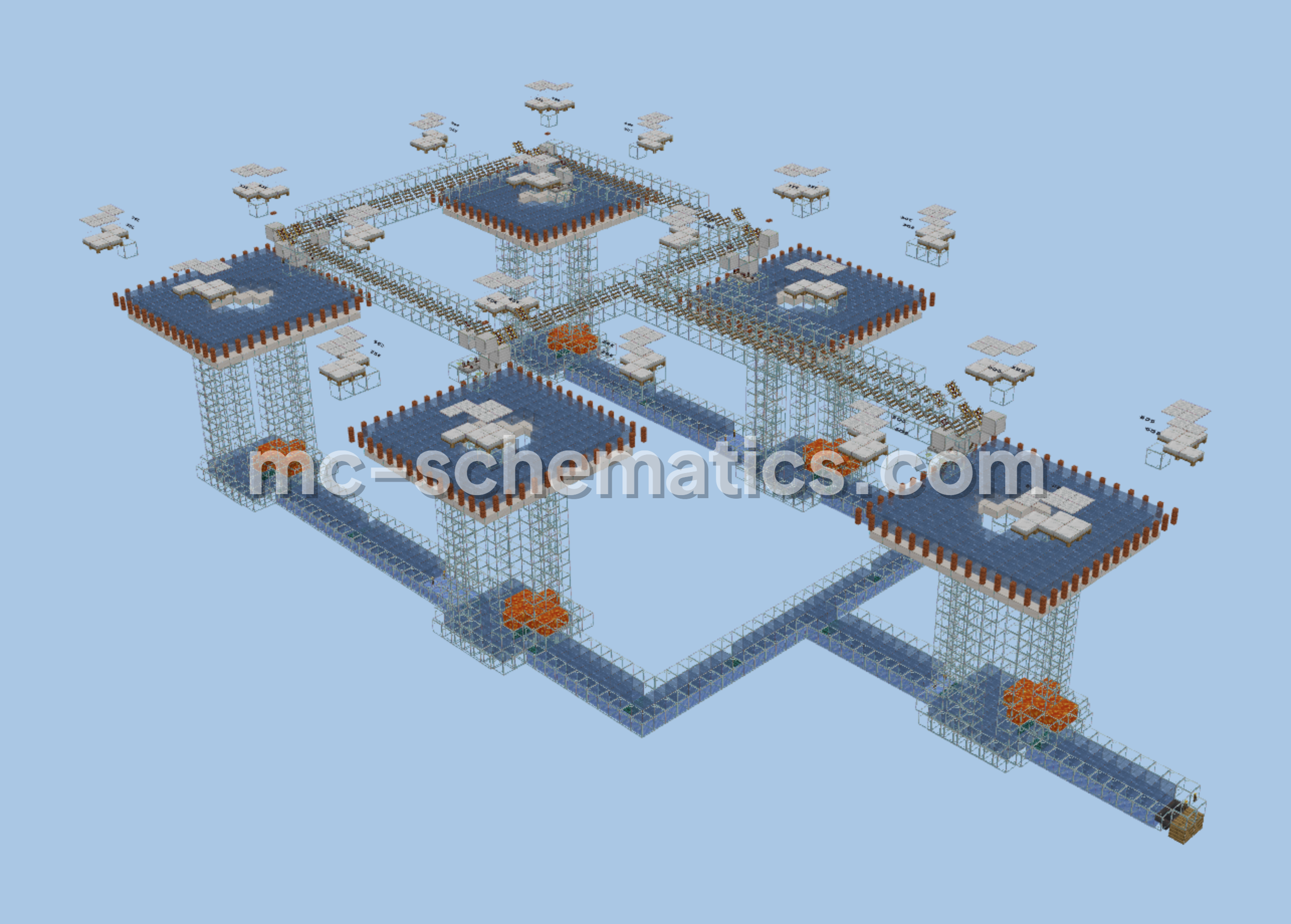 Iron Farm 9k Per Hour Minecraft schematic preview