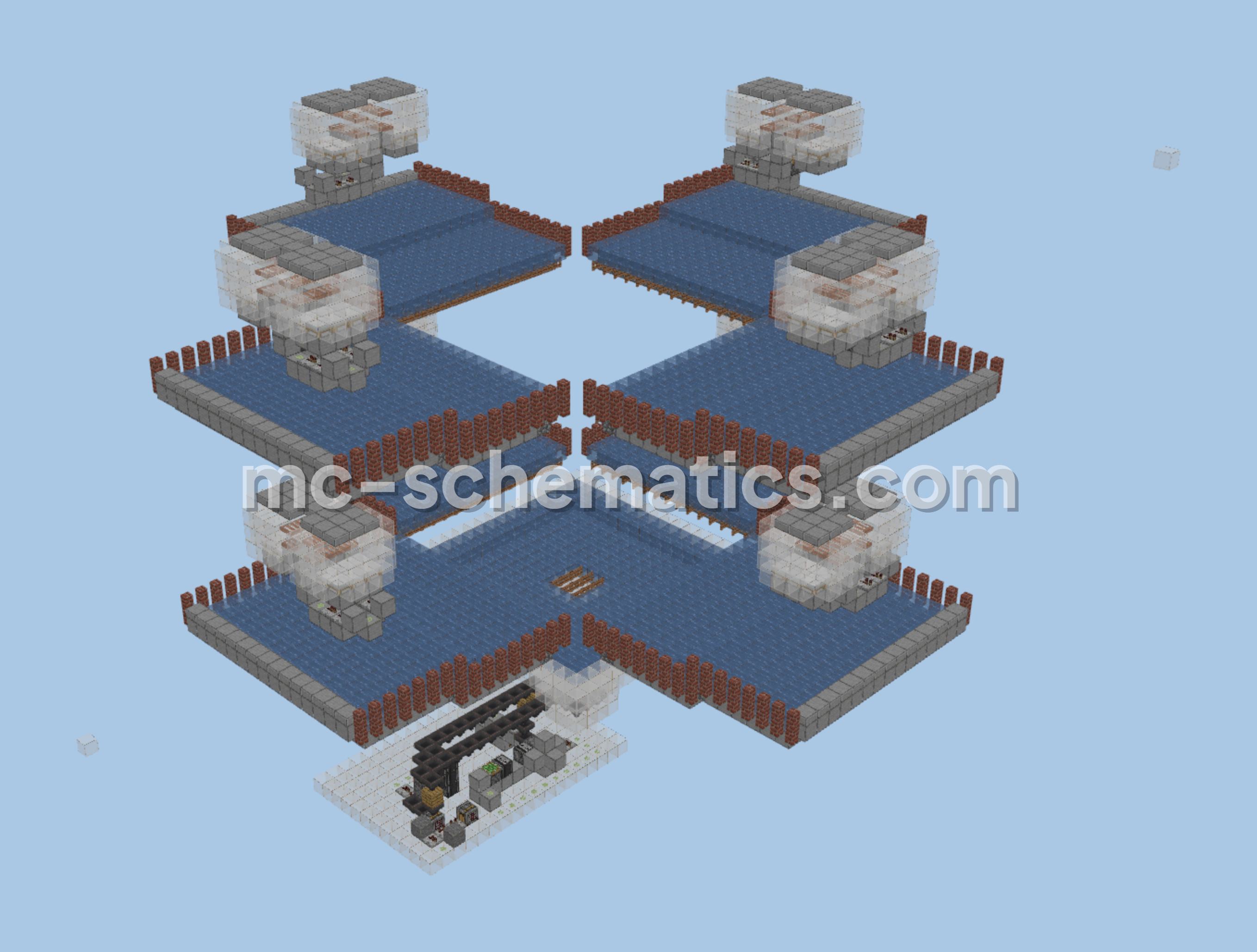 Iron Farm For 1400/hr With Auto-Crafter Minecraft schematic preview