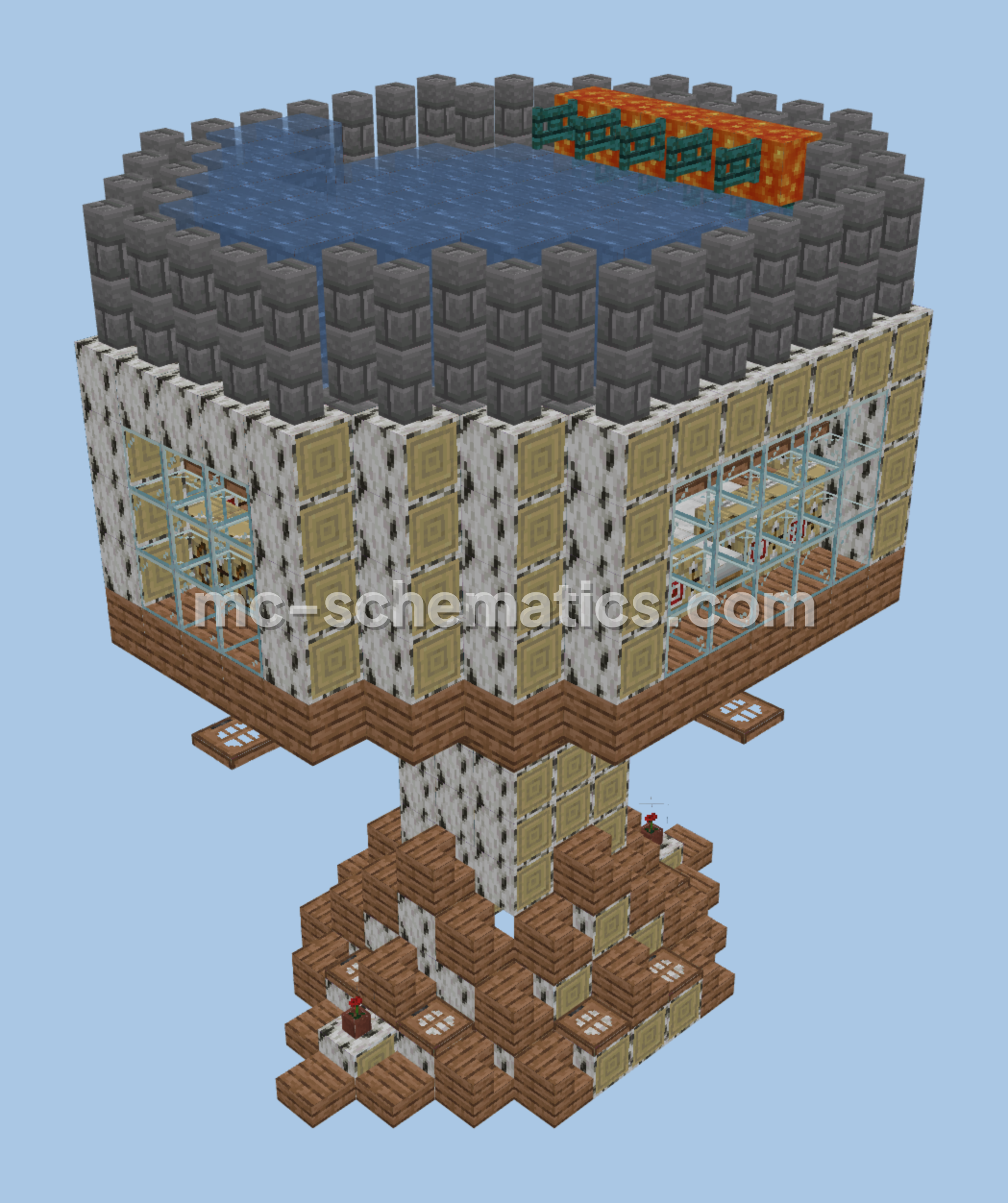 Iron Farm Structure Minecraft schematic preview