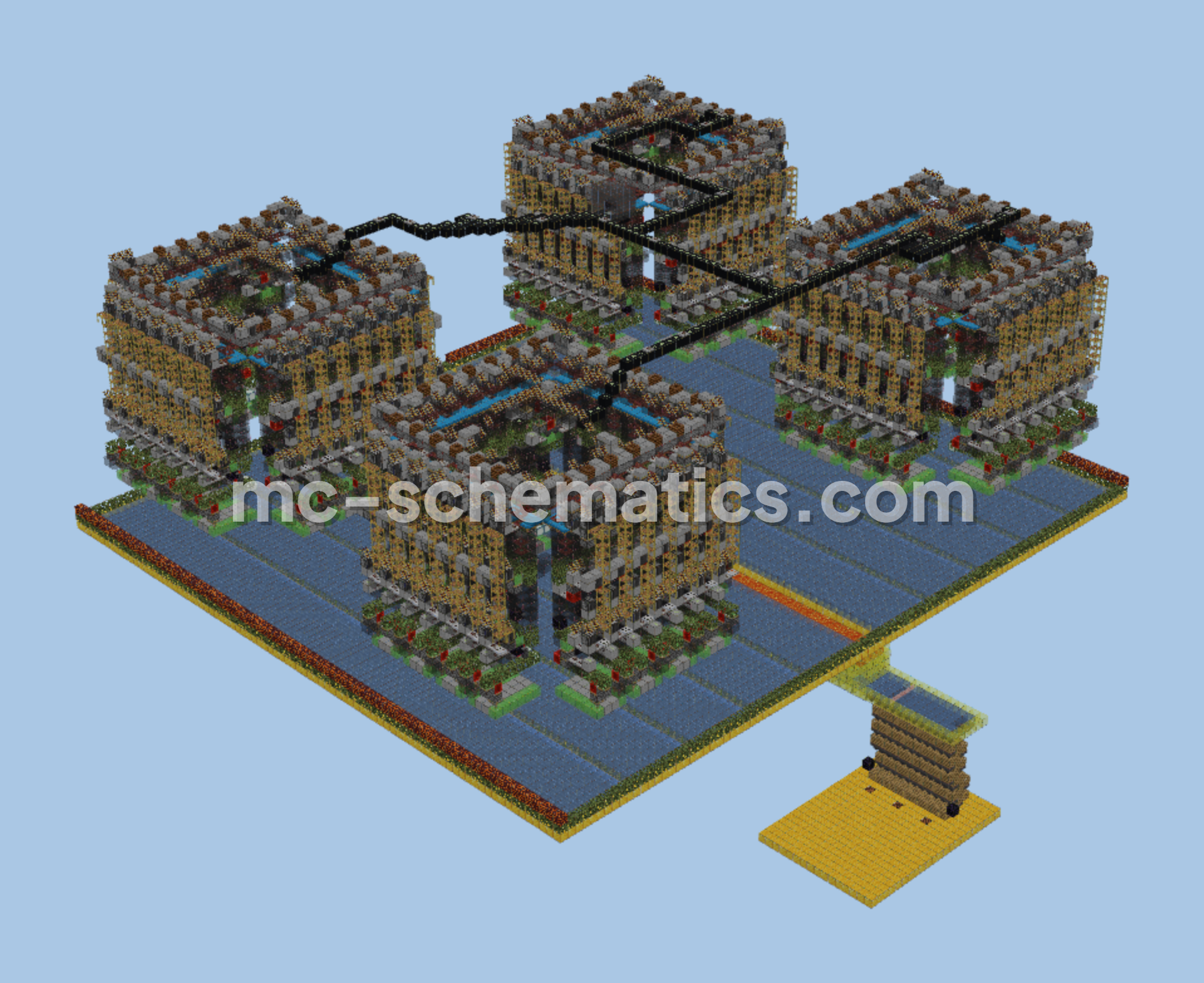 Iron Farm With High-Speed Storage Minecraft schematic preview