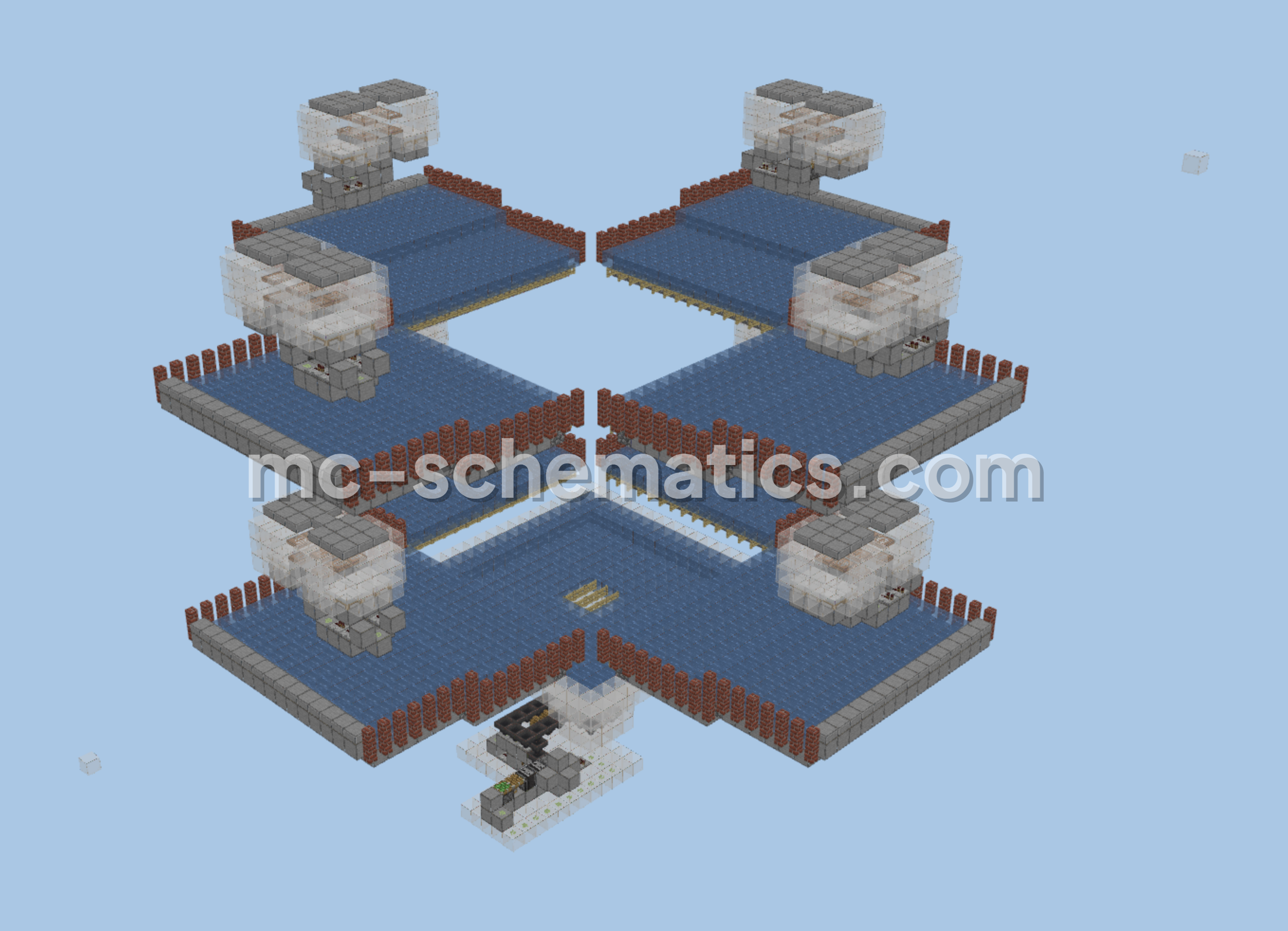 Iron Farm With Poppy Filter Minecraft schematic preview