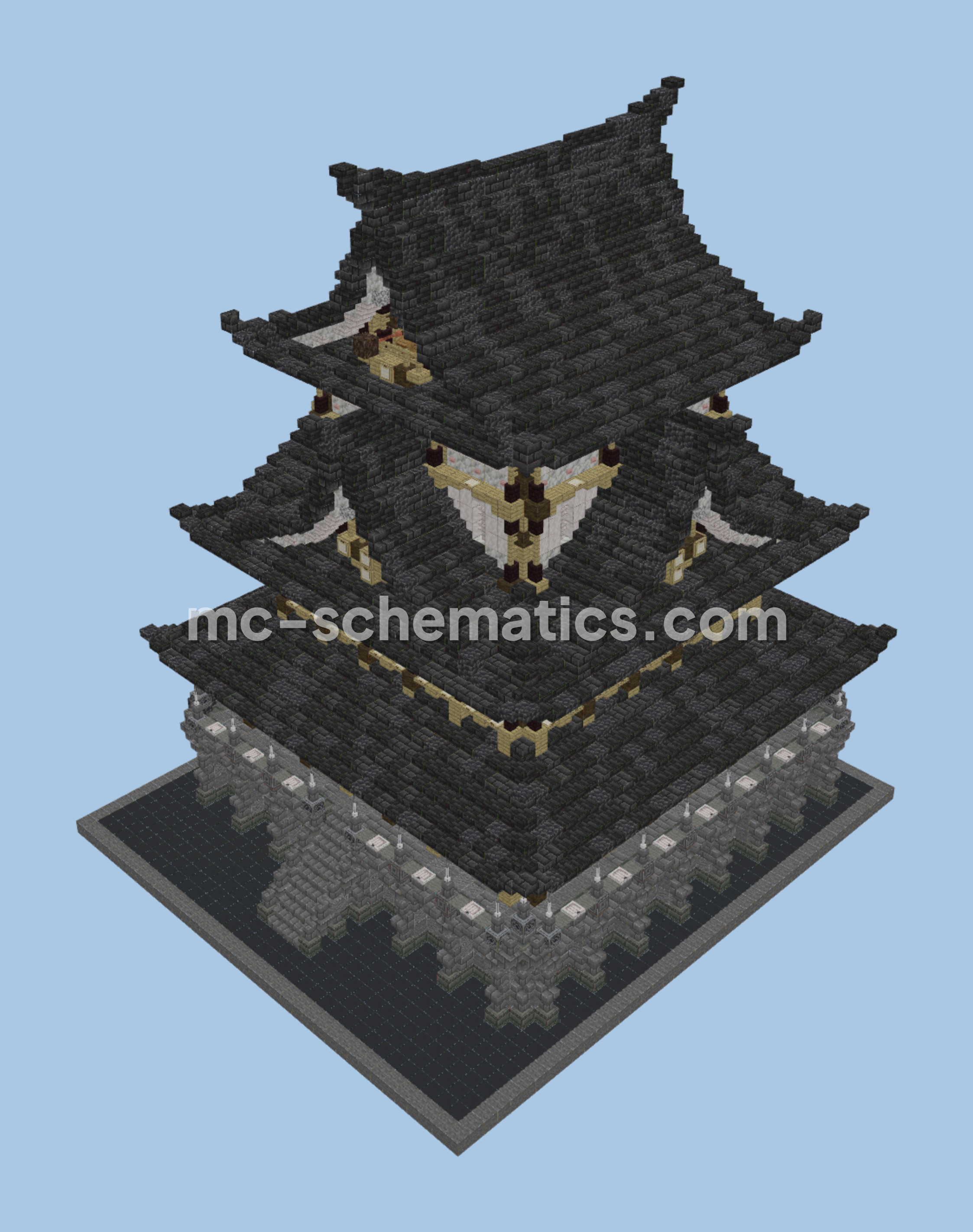 Japanese Castle Medieval Structure Minecraft schematic preview