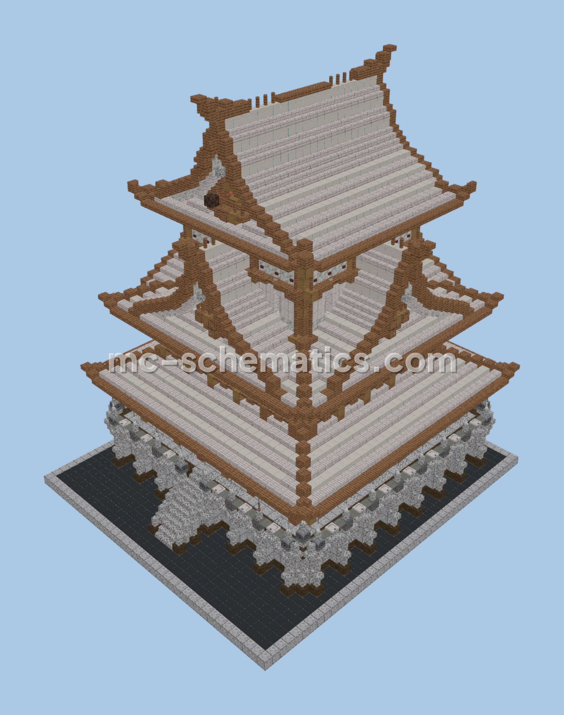 Japanese Castle White Pink Style Minecraft schematic