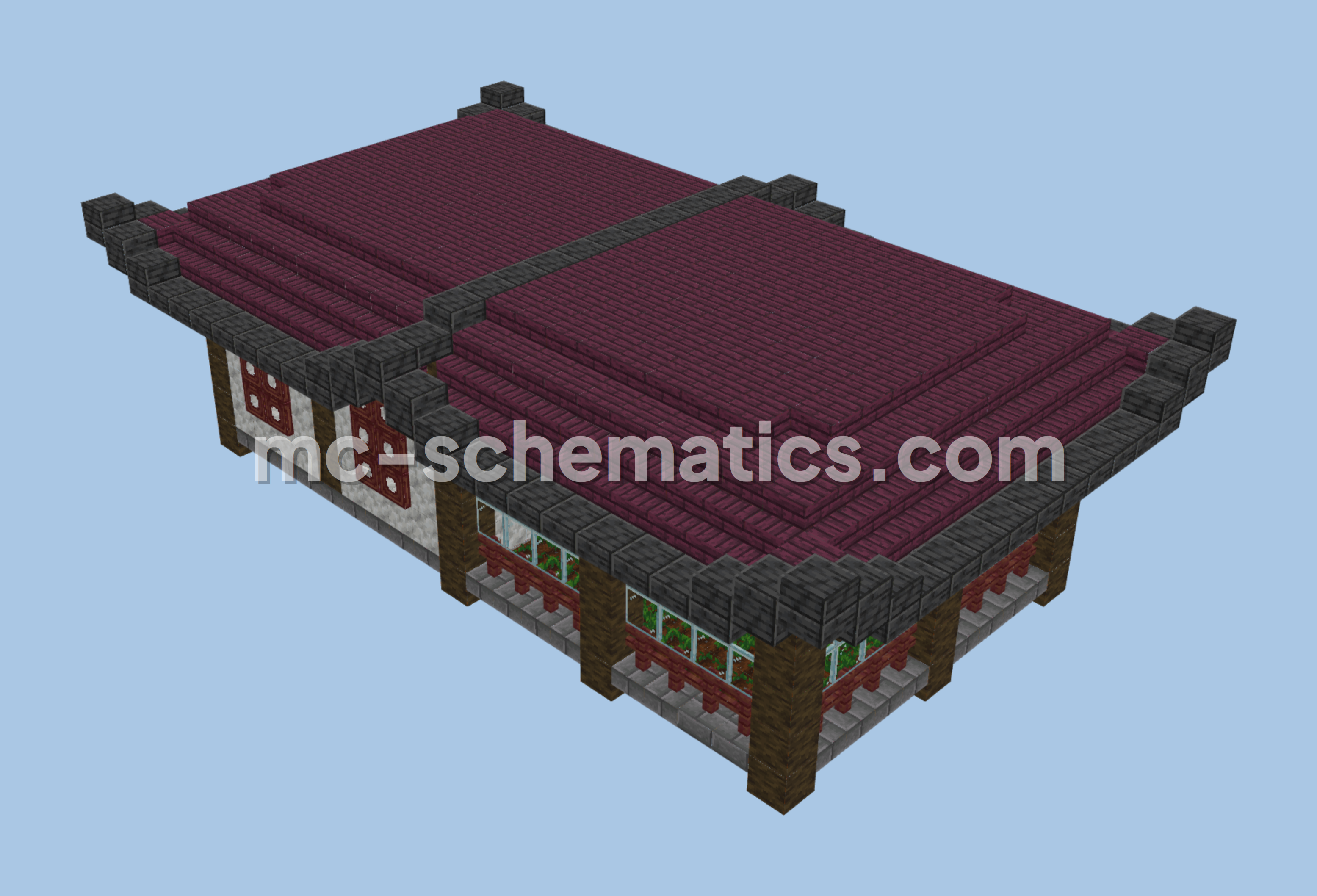 Japanese Cherry Blossom Villager Breeder Minecraft schematic preview