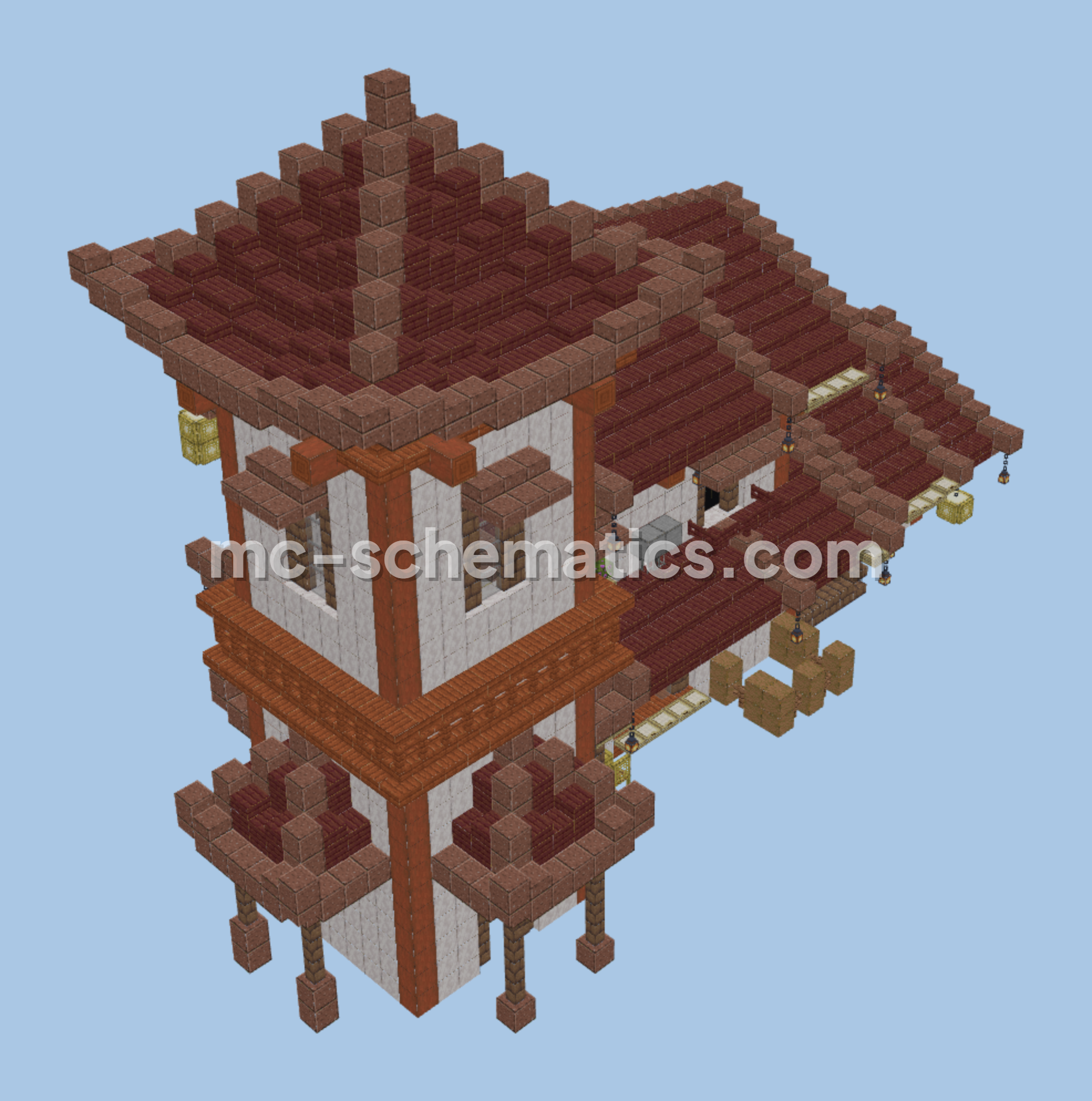 Japanese House 2 Jungle Style Minecraft schematic preview