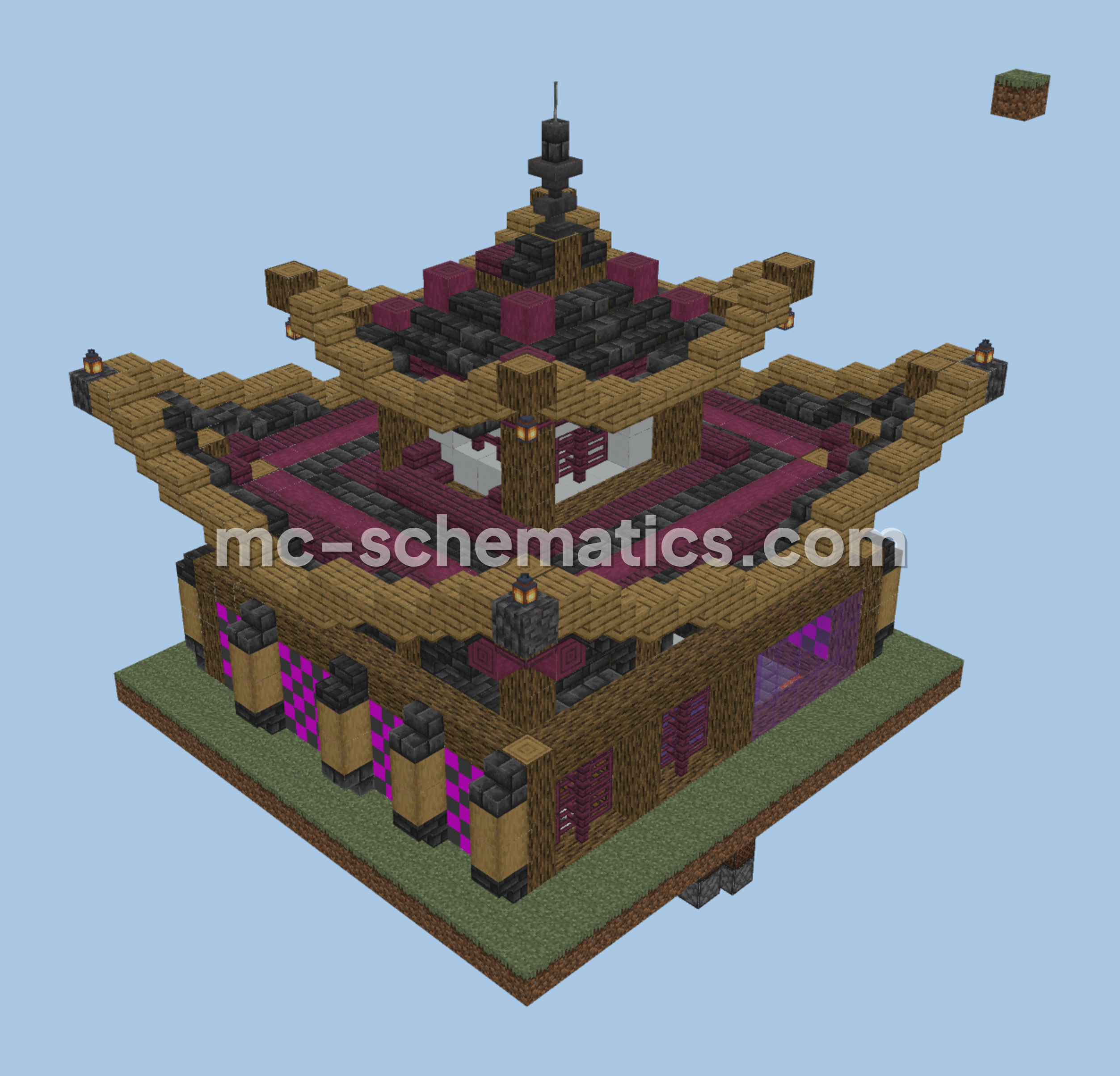Japanese House Decoration And Bee Farm With Auto Refuel Minecraft schematic preview