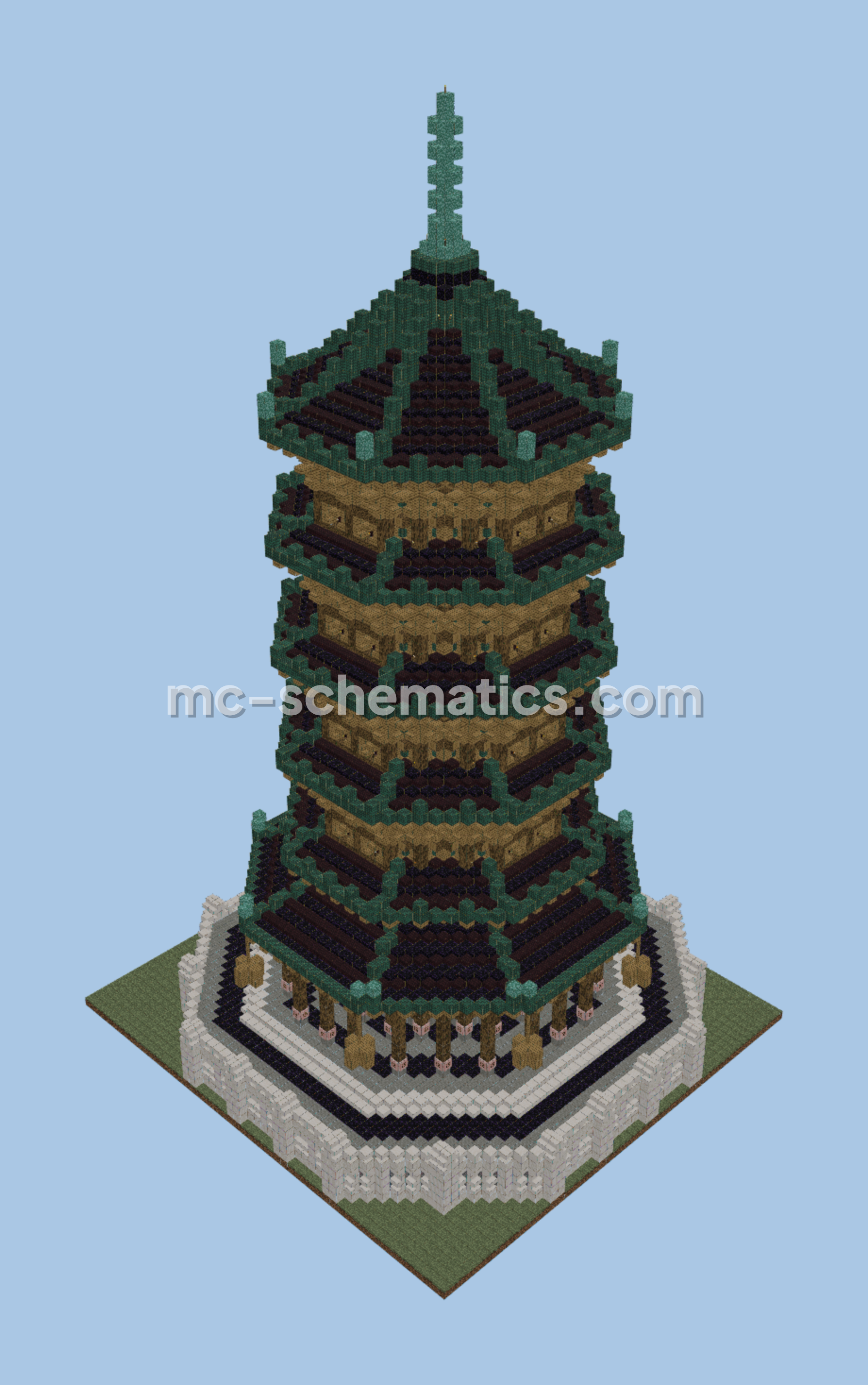 Japanese Pagoda Structure Minecraft schematic preview