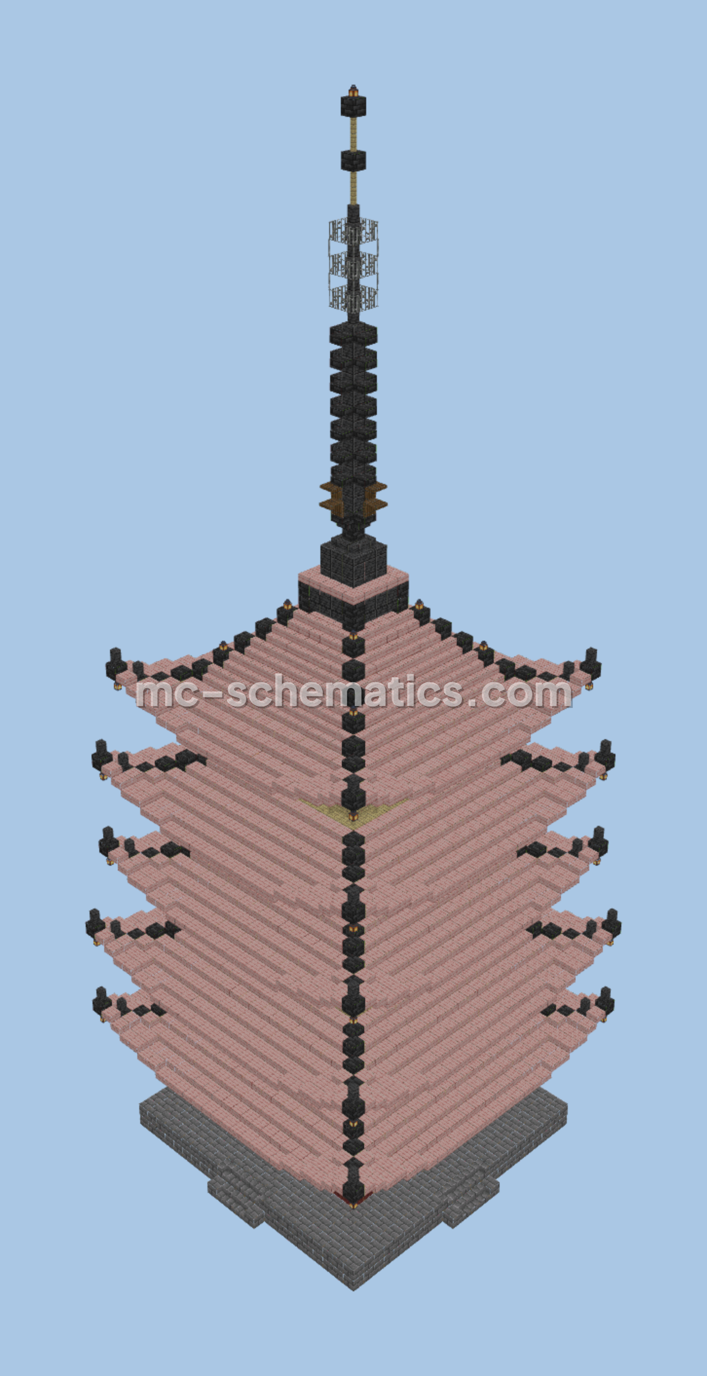 Japanese Palace Build Minecraft schematic preview