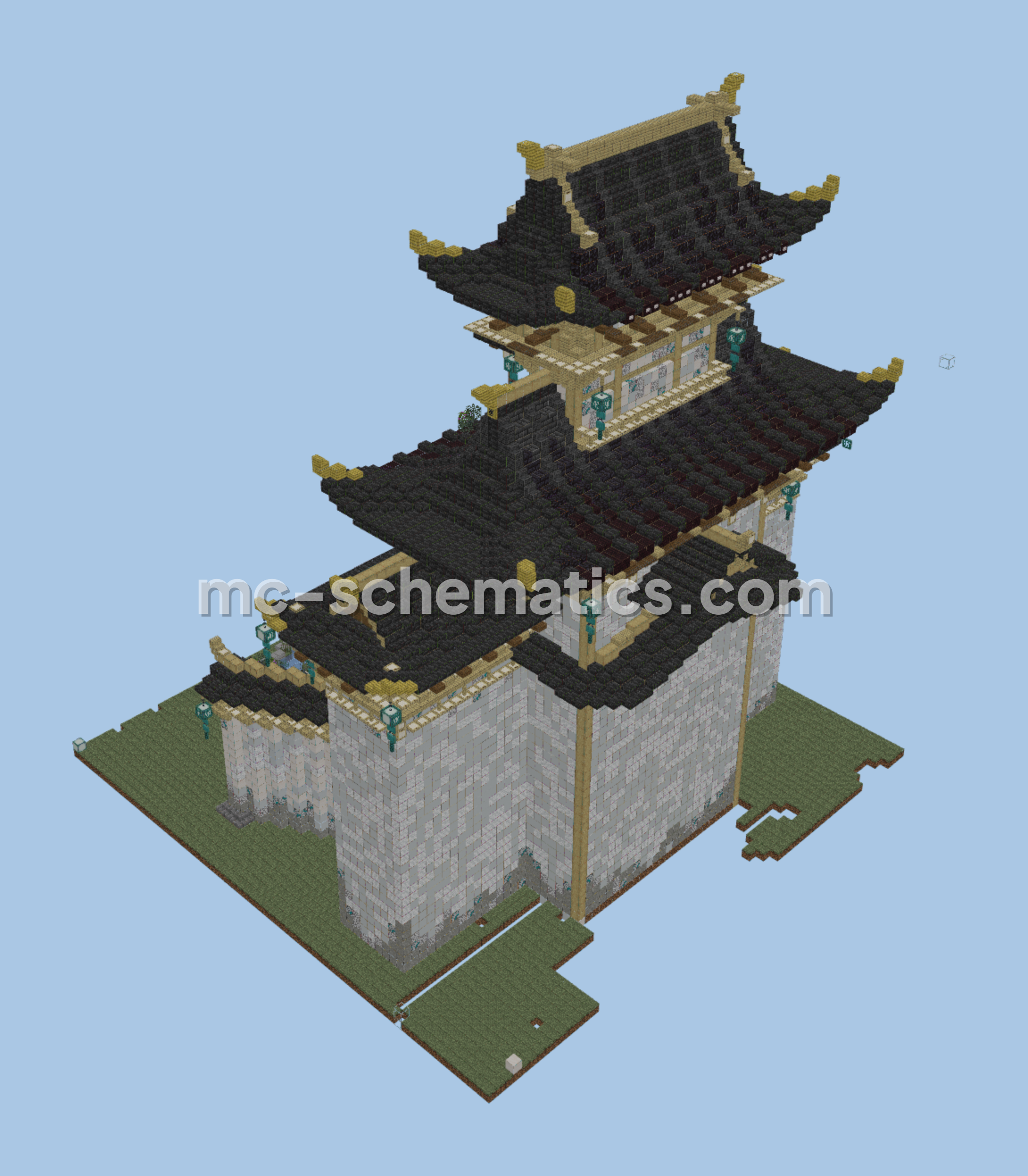 Japanese Palace Structure Minecraft schematic preview