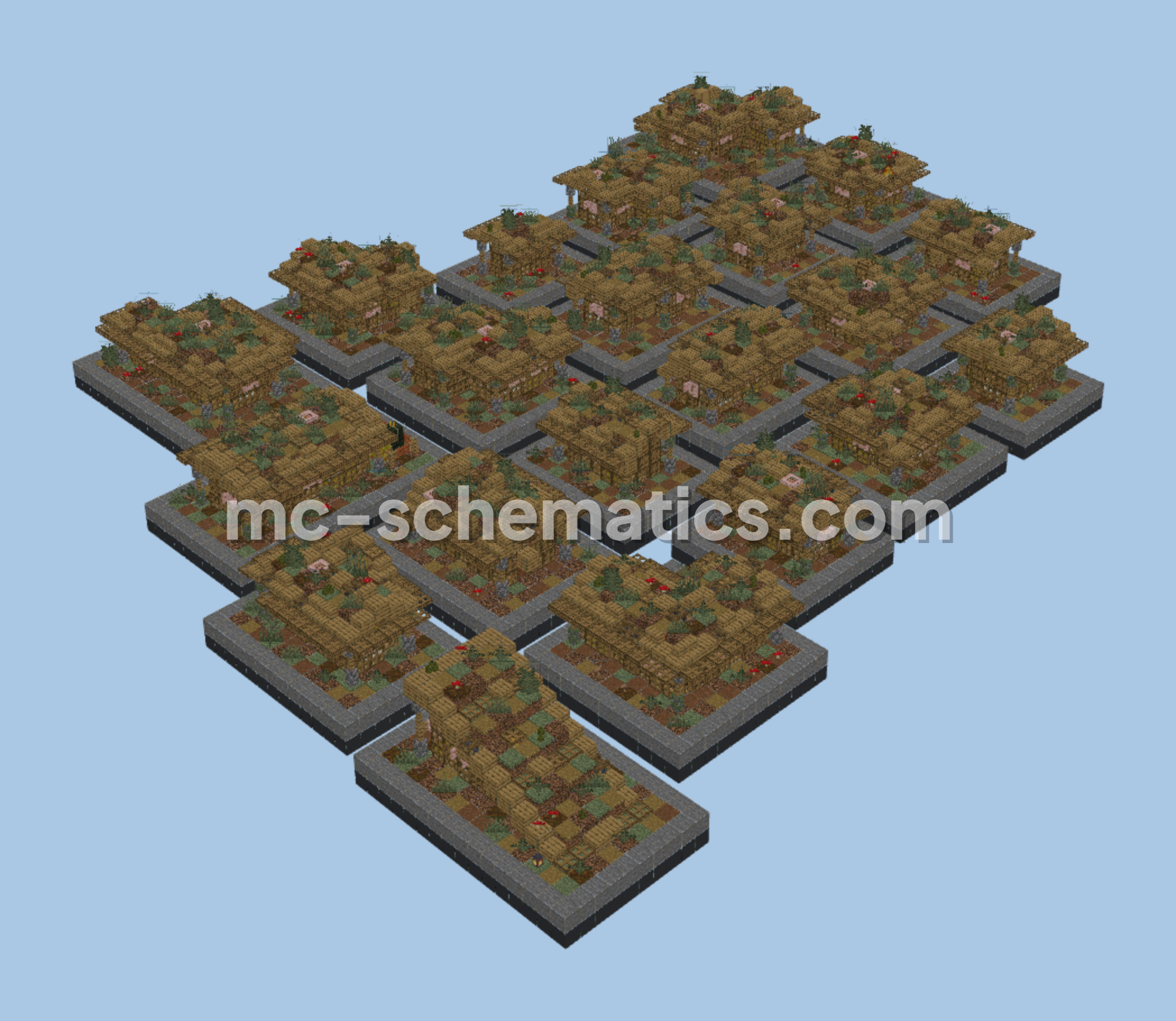 Japanese Rural Village Minecraft schematic preview